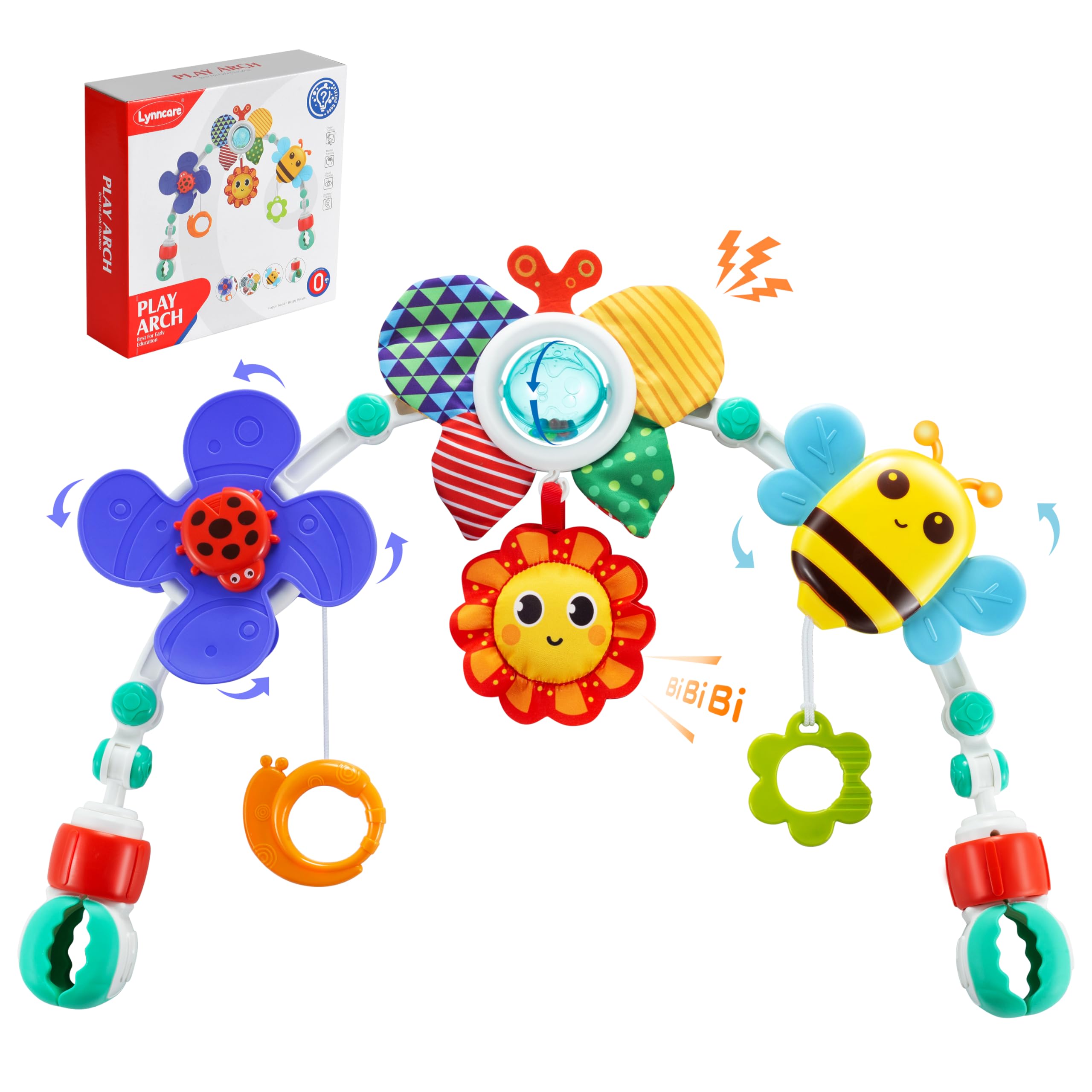 Photo 1 of Lynncare Adjustable Arch Bassinet Toys for Infant & Toddlers, Stroller Arch, Baby Crib Toys with Fascinating Hanging for Stimulating Baby’s Senses and Developing Motor Skills