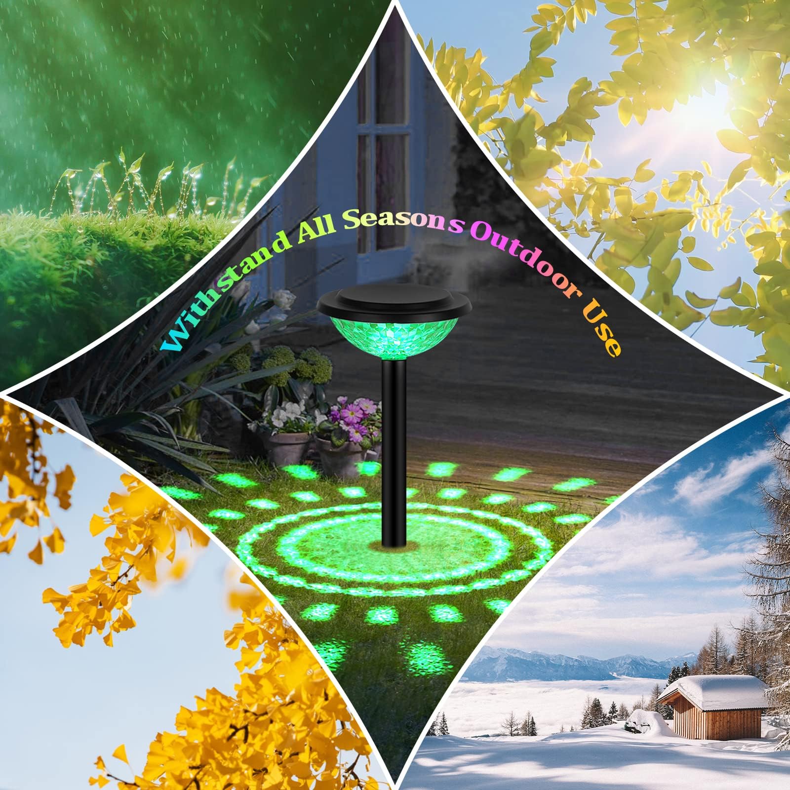 Brightever 8-Pack Outdoor Pathway Lights with Remote Controller, Low Voltage Color Changing LED Landscape Lighting, Warm White Garden Lights Waterproof for Walkway Backyard Lawn Halloween Decoration