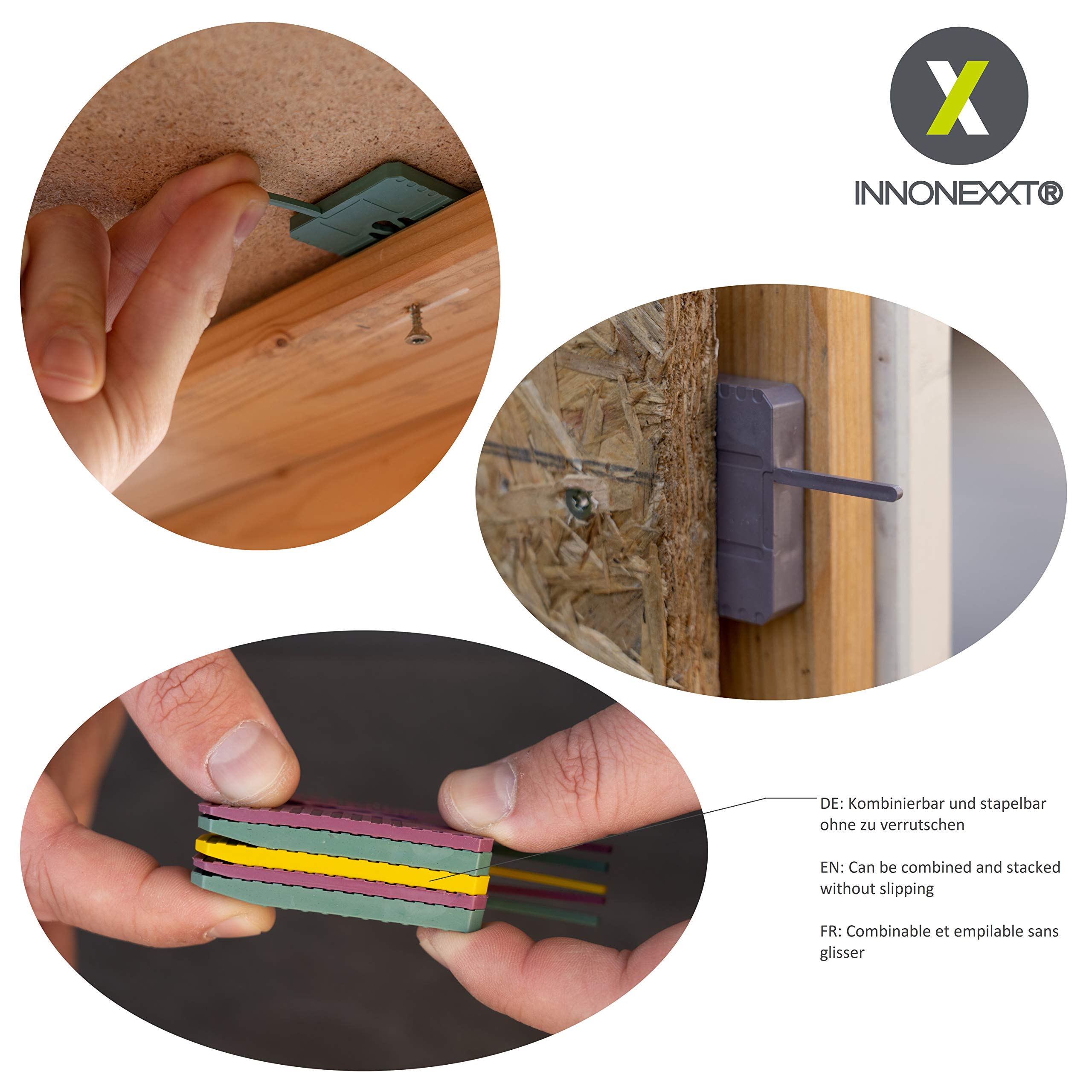 Entretoises de qualité supérieure avec aide au montage, 150 x Mix, 60 x 45 mm, Rondelles entretoises : 1, 2, 3, 4, 5, 10 mm