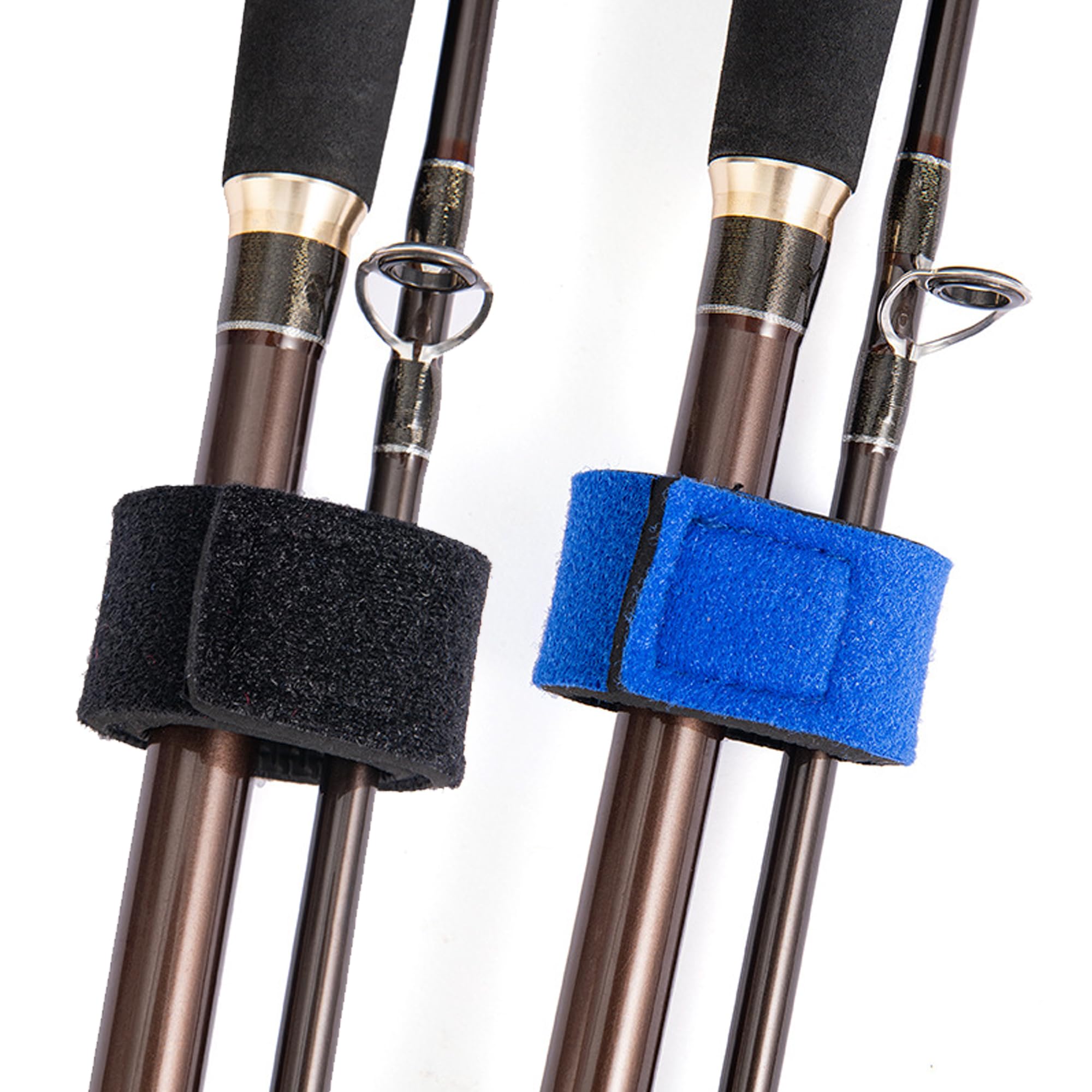 20 Piezas Caña de Pescar Correa, EláSticas Cintas de Pesca, Correas para cañas de Pescar, Cinturón de Caña de Pescar, Funda Pesca Accesorios para Cañas Giratorias Cañas con Mosca （Azul + Blanco）