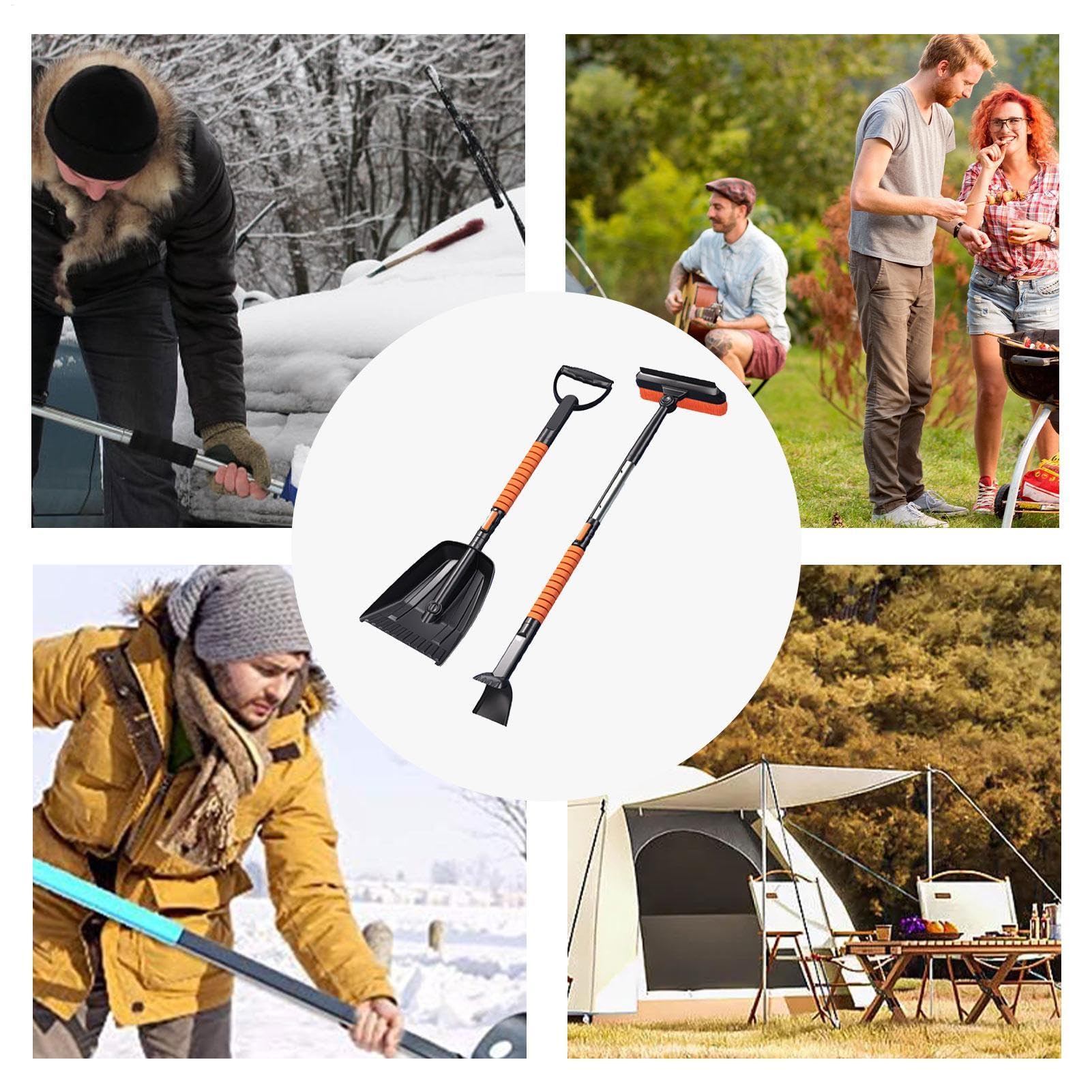 Pala de nieve Plegable, Extensible, Retráctil Y Desmontable