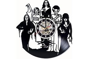 Spooky Horror Clock: Vinyl Record Decor for Chilling Ambiance