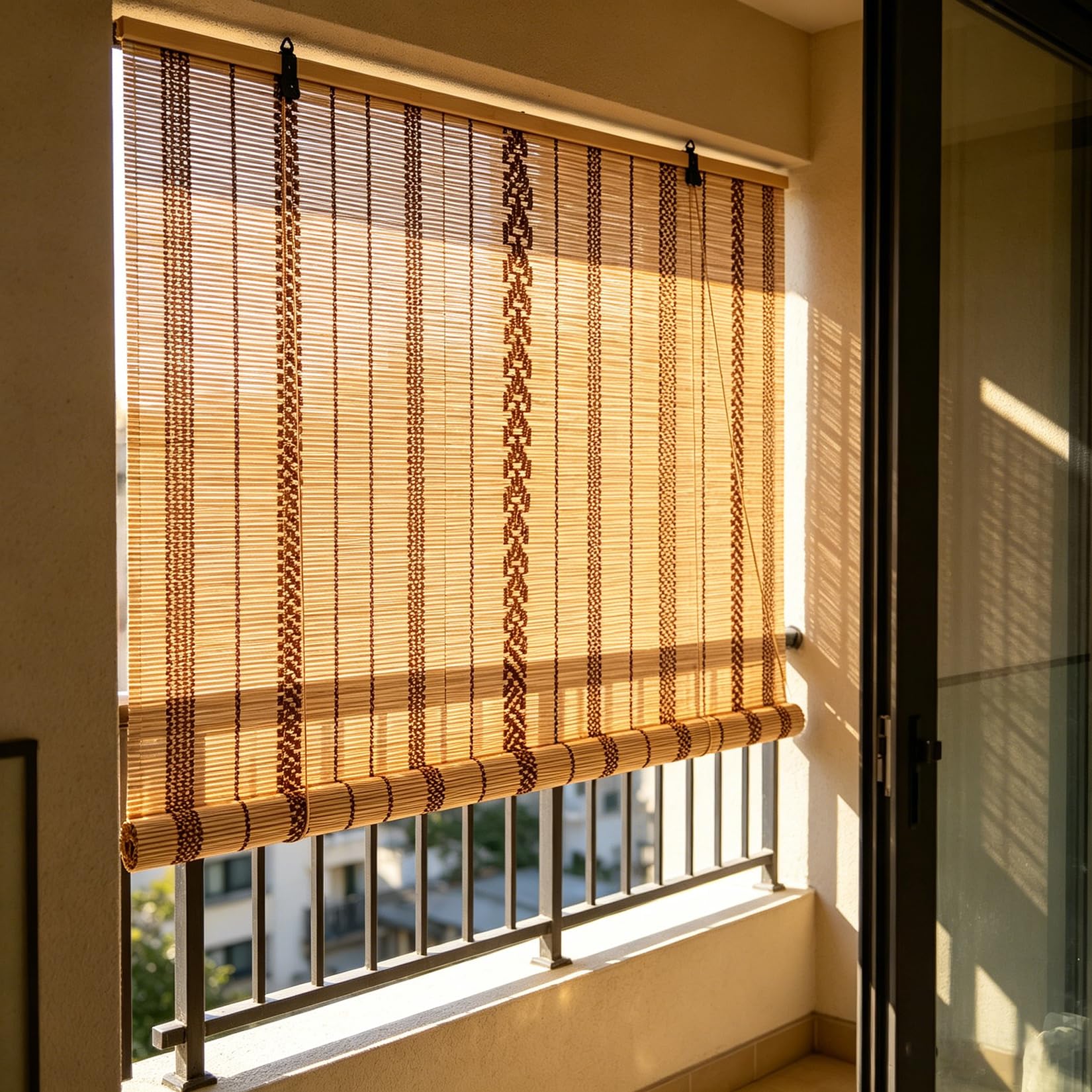 Store en bambou pour véranda et espace de travail à l'ombre du soleil