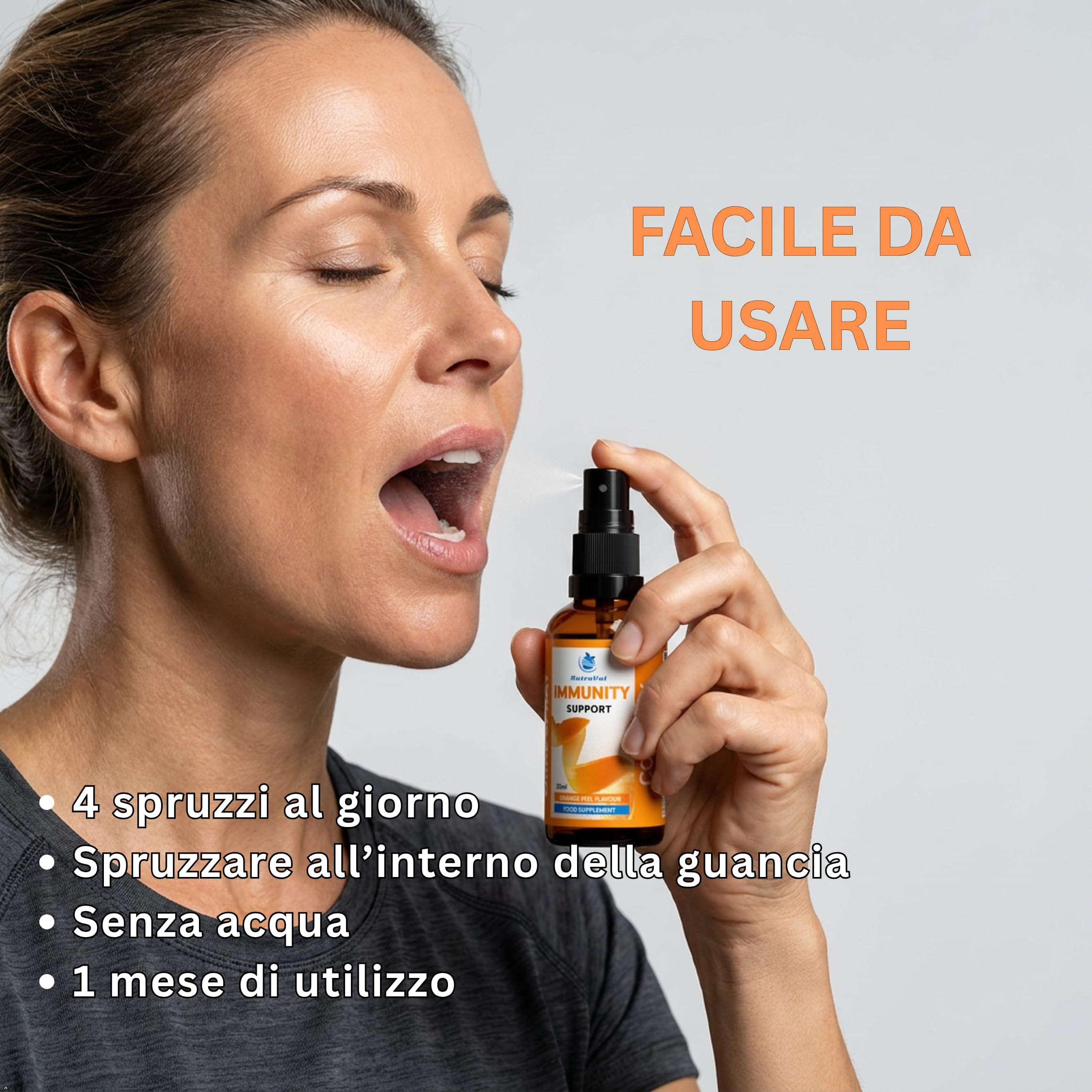 Spray Immunità con Complesso di 4 Funghi | Chaga, Reishi, Shiitake & Cordyceps | Vitamina D3 2000 UI – Immunità, Ossa & Muscoli | Sambuco Nero | Assorbimento Rapido – Senza Compresse | Vegano | 30 ml