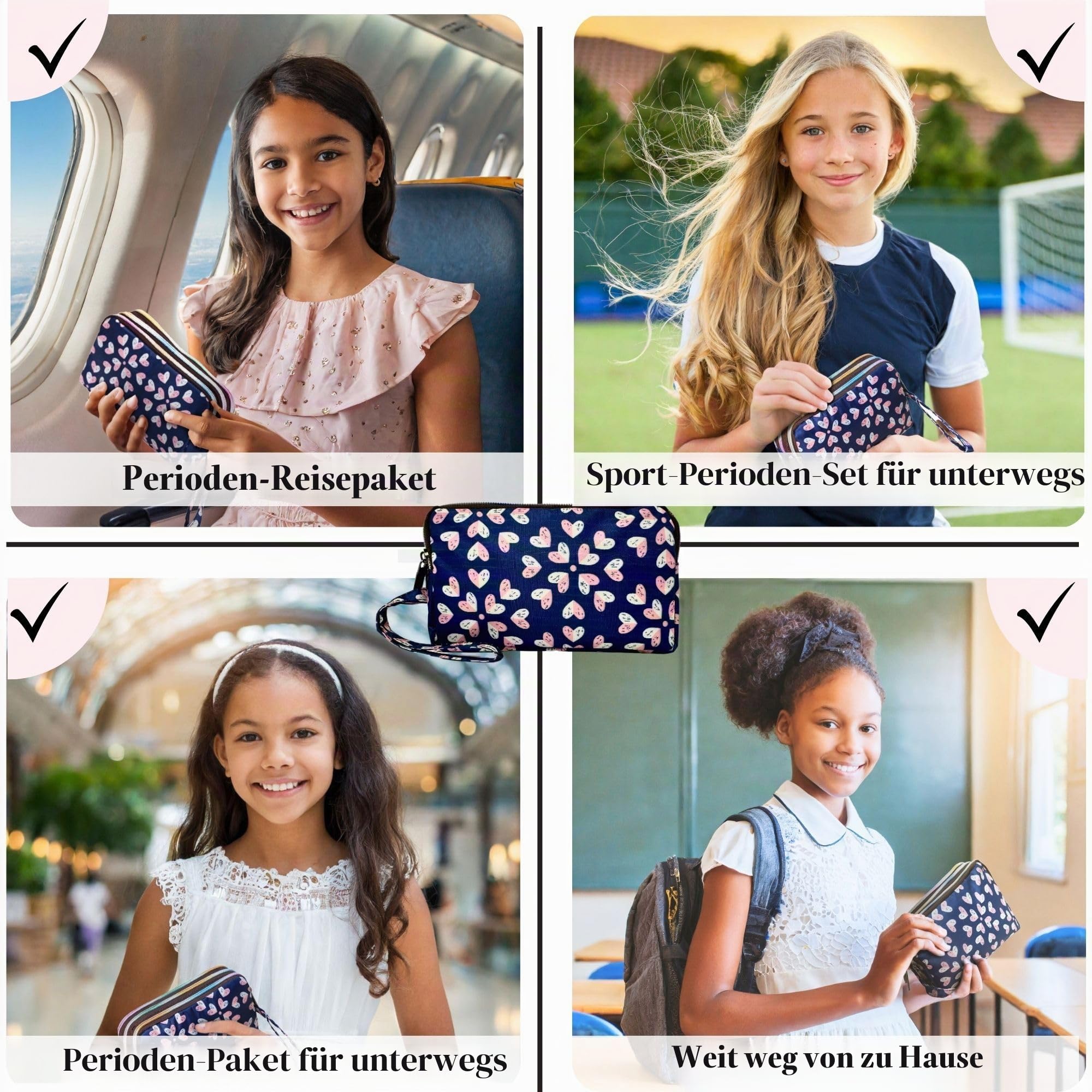 Mark and Lola's First Period Pal Pack to Go Kit | 26-teiliges Set für die erste Periode für Tweens | Teen Periode Kit | Diskrete Periode Tasche, Pads, Slipeinlagen, Perioden Kits für Tweens 10-12