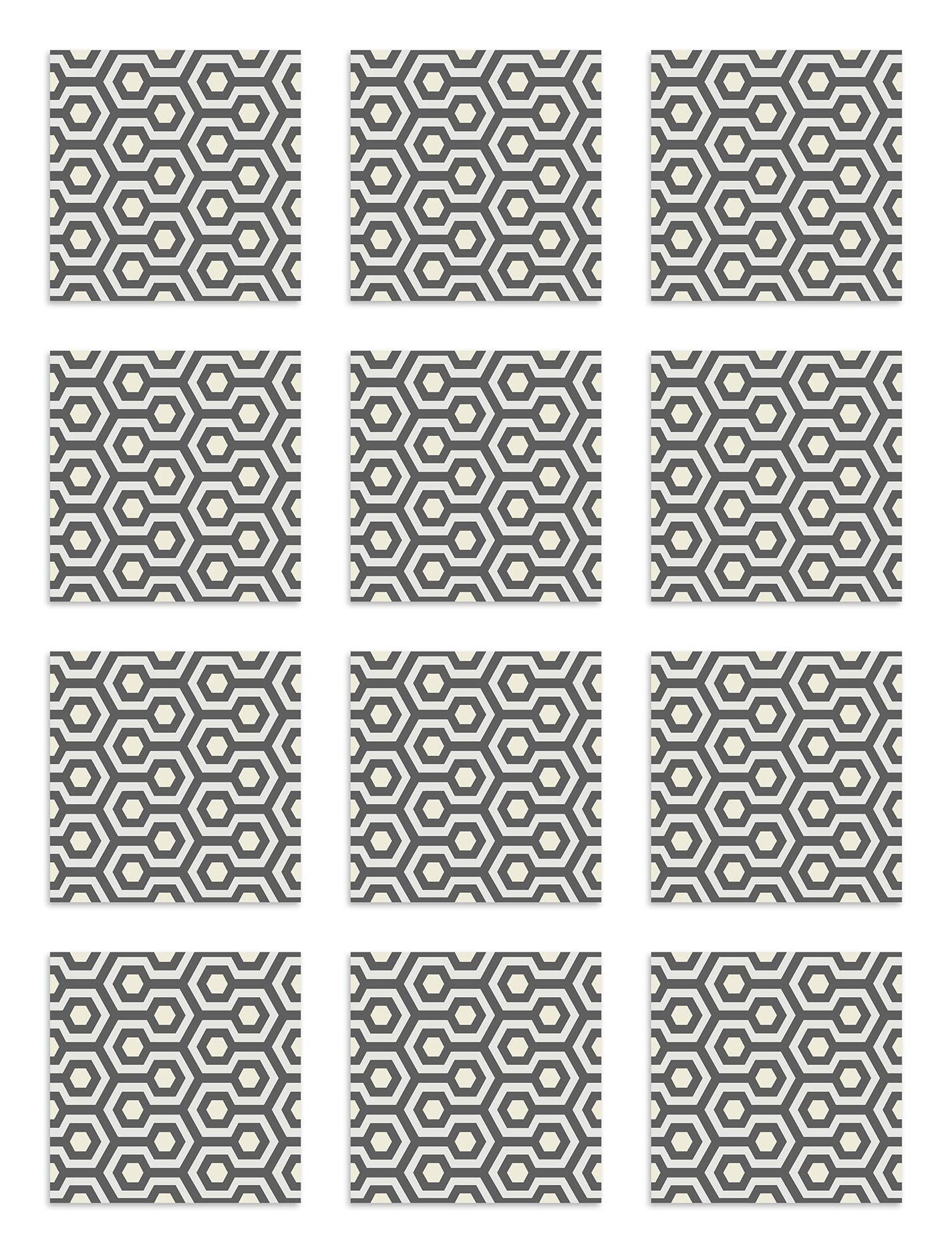 Panorama Azulejos Adhesivos Cocina Baño Pack de 72 Baldosas de 10x10cm Resplandor Gris - Revestimiento de Paredes - Cenefas Adhesivas