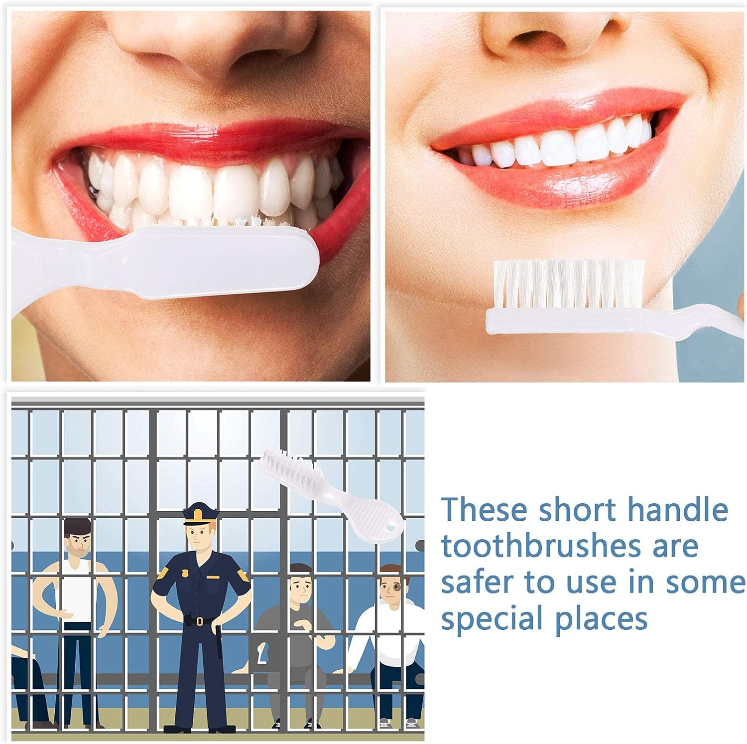 Patelai 200 Pcs Mini Toothbrush Thumbprint Individually Packaged Security Short Toothbrush Bulk with Soft Bristle Bulk for Portable Prison Camping Detention Center Travel Denture Teeth Cleaning