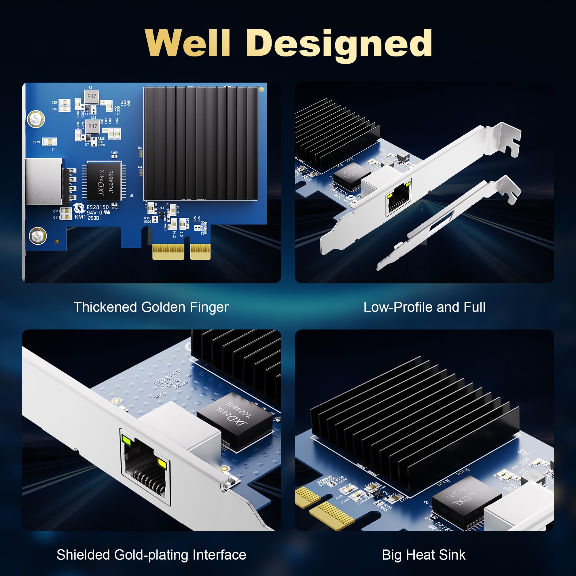 Amazon.com: BZIZU 10Gb PCIe Network Card, Realtek RTL8127 10G RJ45