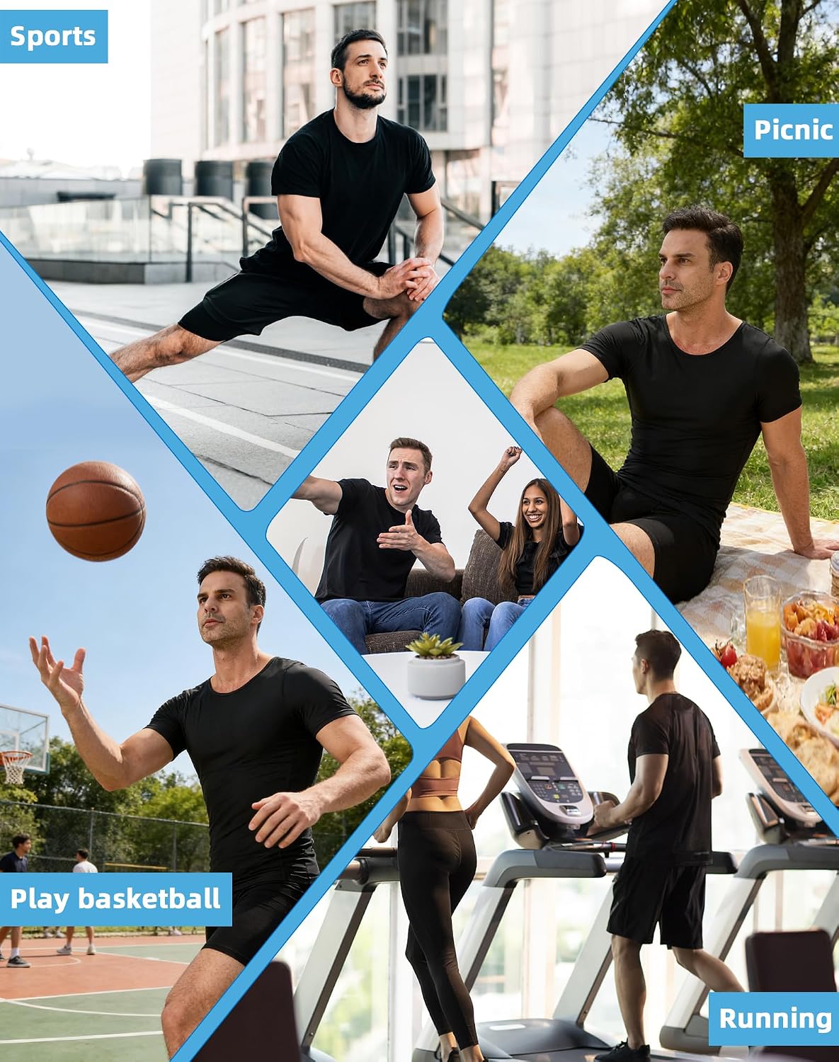 Mens Compression Shirt Slimming Undershirt Compression Shirts for Men Body Shaper Tummy Control Workout Shirt