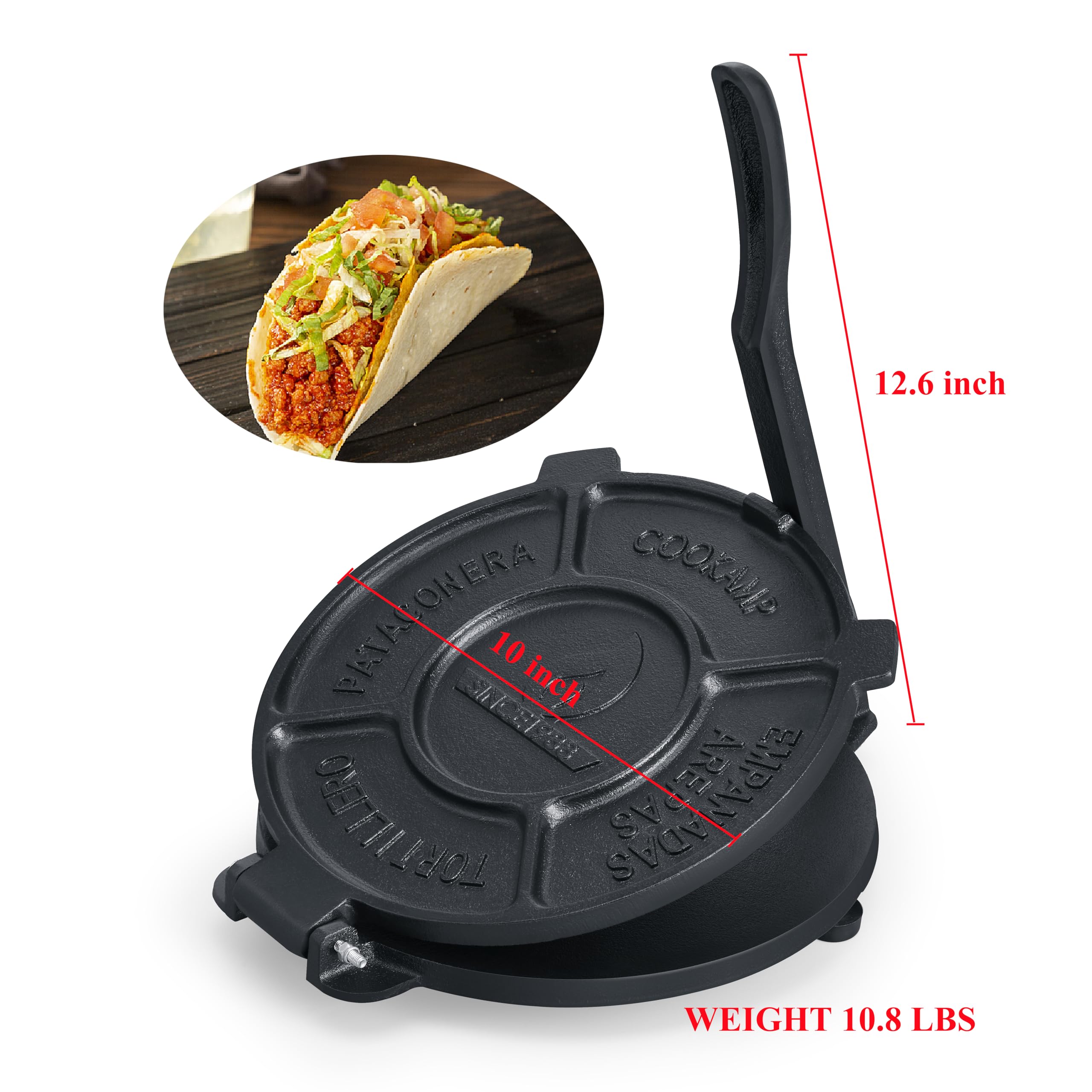 Cast Iron Tortilla Press - Make Authentic Tortillas! -3 Cast Iron Tortilla Press - Make Authentic Tortillas! -3