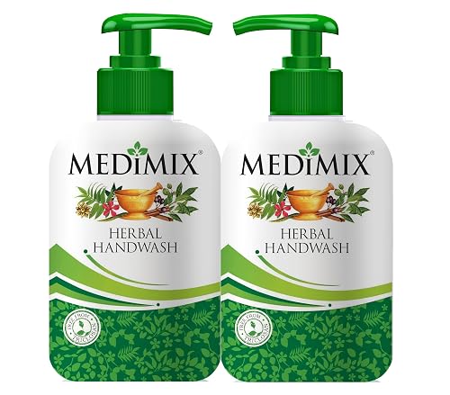 Medimix Herbal Liquid Handwash 250ml Bottle (1 + 1 Combo Pack) | Ideal for Germ Protection, Soft & Moisturized Hands | Harsh Chemical-Free | Enriched with 18 Exotic Herbs