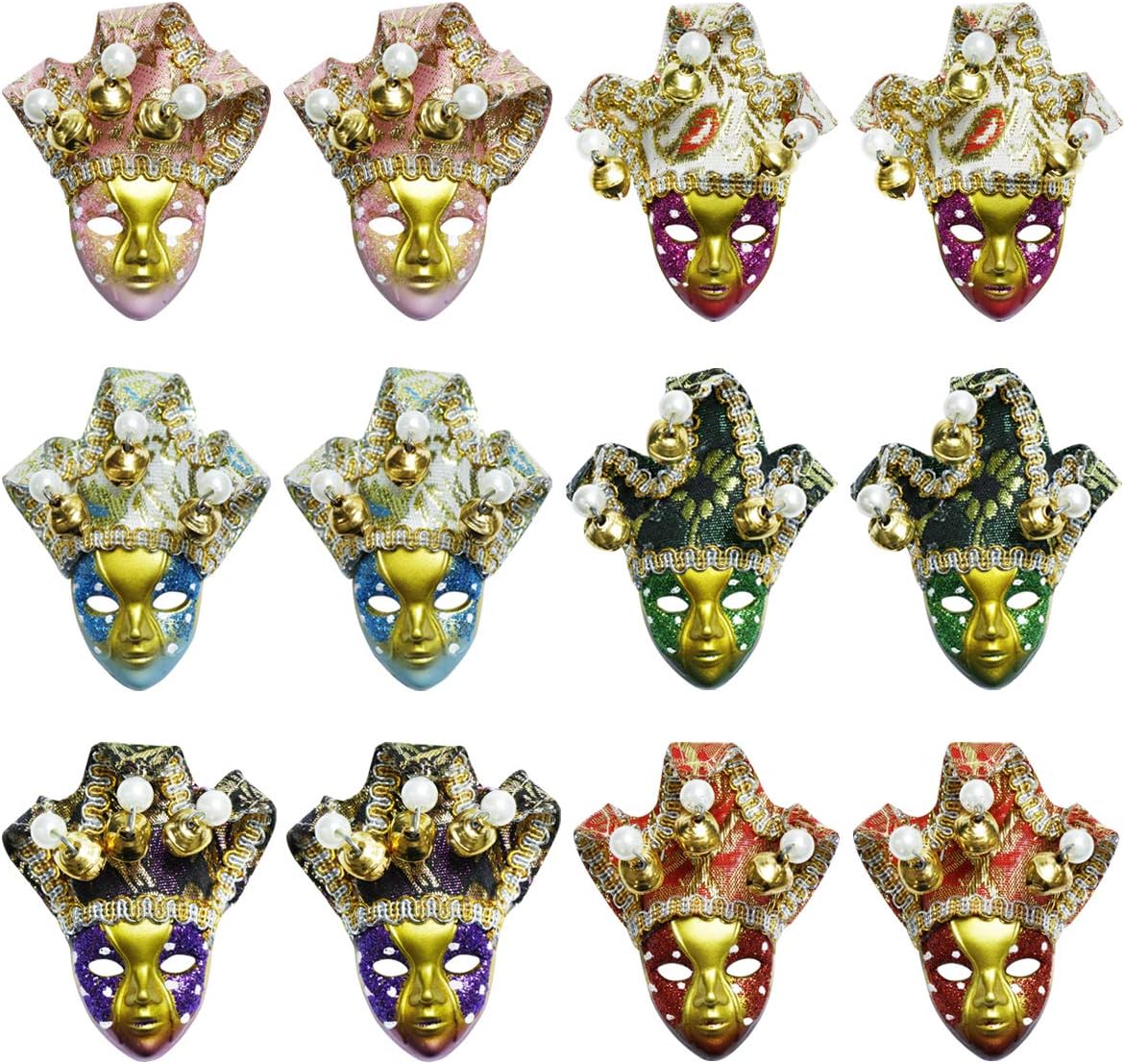 Thmyo Mini Masqurade Masks,12pcs Set Small Mardi Gras Mask Halloween Novelty Gifts Party Decoration.