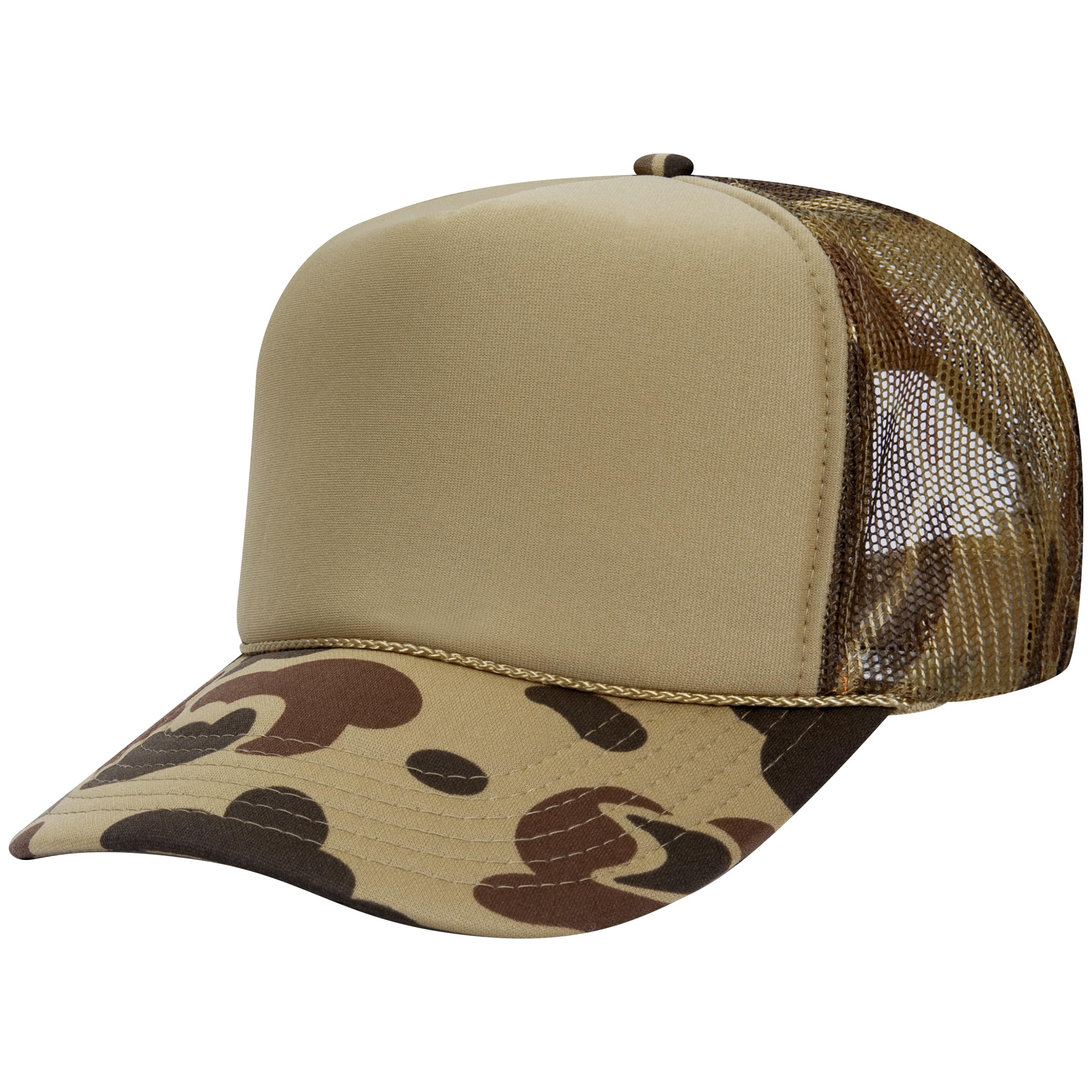 OTTO Polyester Foam Front 5 Panel High Crown Mesh Back Trucker Hats in 97, Bulk, Wholesale