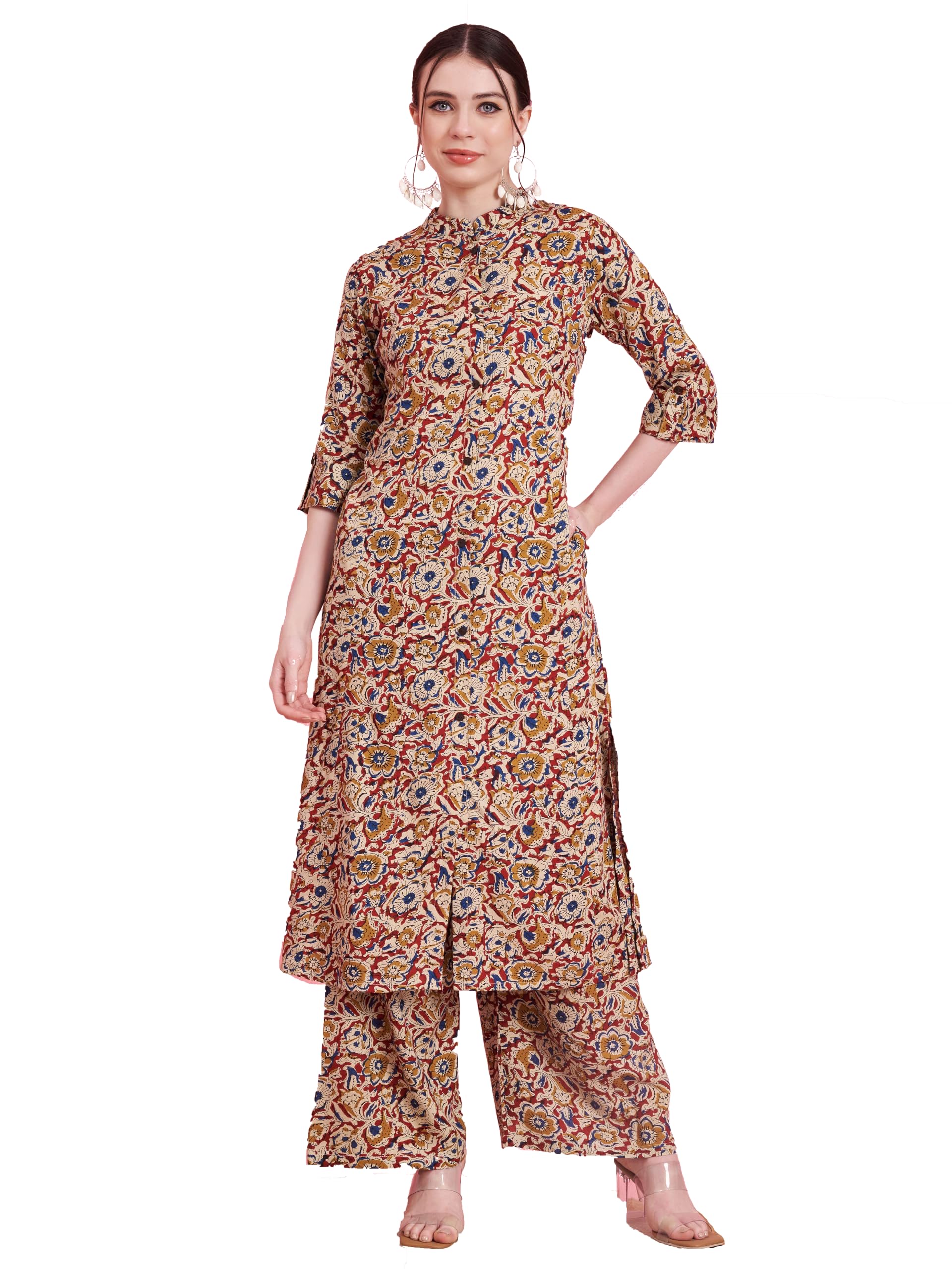 vbuyz Women Kurta Set For Women|Co-Ords Set|Kurta Pant Set|Coordinate Set|Printed Long Kurti With Pant Set|Two Piece Co Ord Set for Women | Office Co Ord Set for Women-picture-44