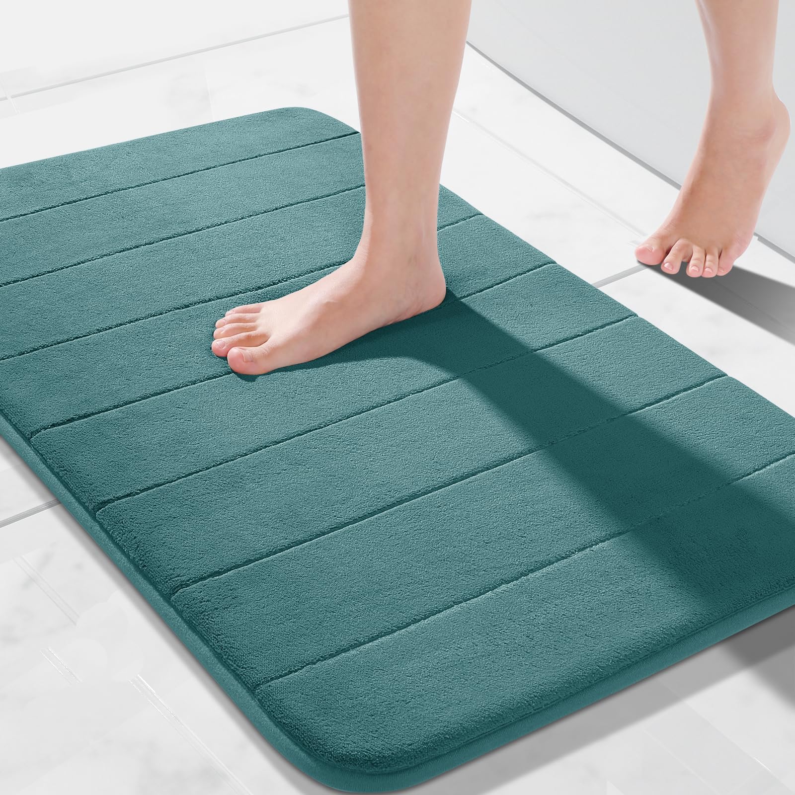 Yimobra Memory Foam Bath Mat 51 x 81 cm, Non Slip Bathroom Shower Mats, Soft and Comfortable, Super Water Absorption