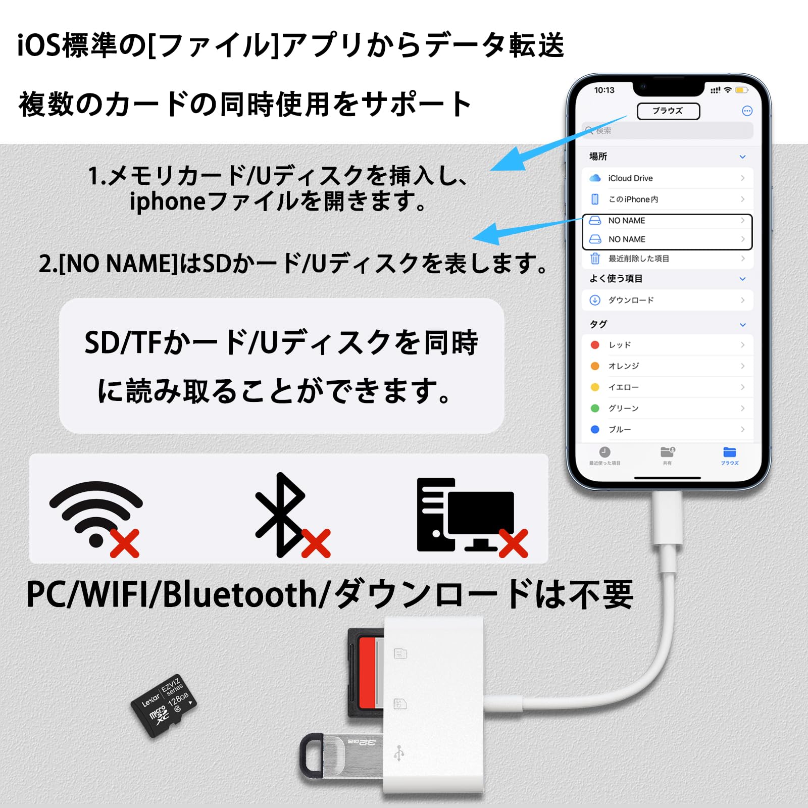 Amazon.co.jp: 【Apple正規認証 MFiチップ搭載】iPhone SDカード