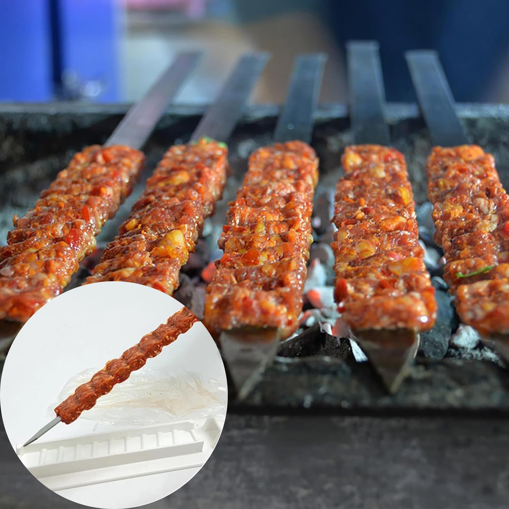 Moule à Kebab Manuel SEABABOO - Machine à Brochettes Kebab Pour Barbecue Maison Camping