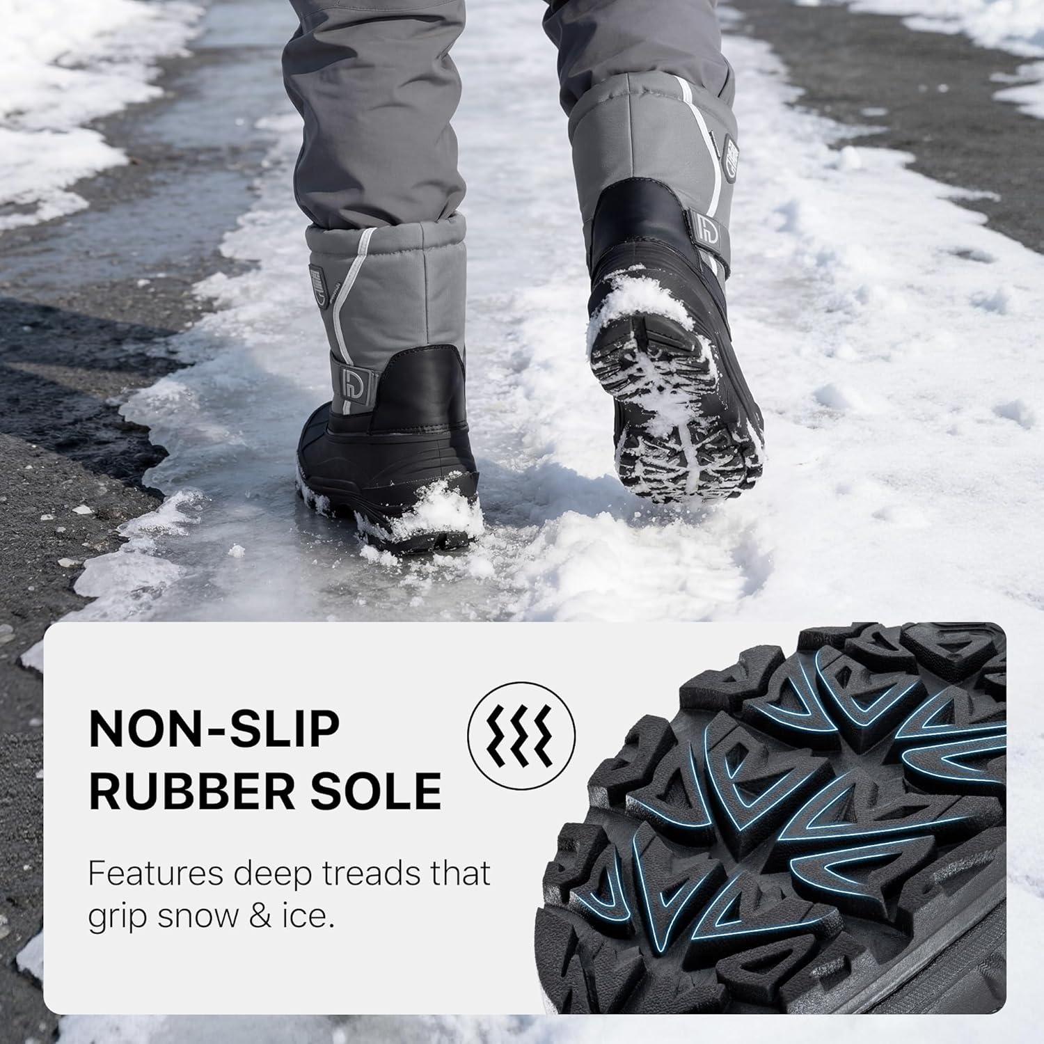 FREE SOLDIER Mens Snow Boots Insulated Waterproof Hiking Winter Shoes Nonslip Outdoor Ankle Cold Weather Boots with Warm Inner - Image 6