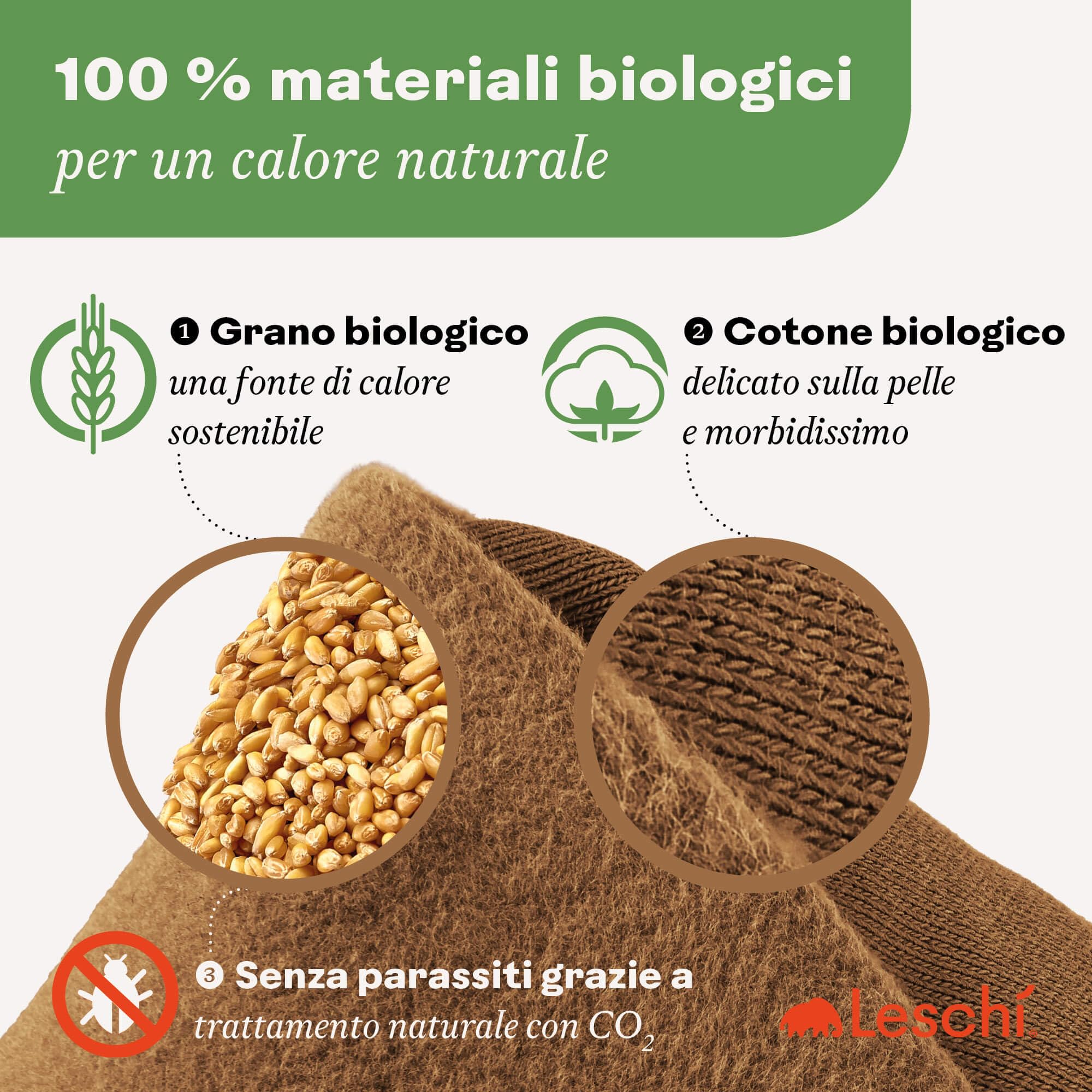 LESCHI Cuscino cervicale termico per microonde - 100% cotone e grano biologico - Cuscino riscaldante ideale per sciogliere tensioni a collo, spalle e schiena - Cane, beige