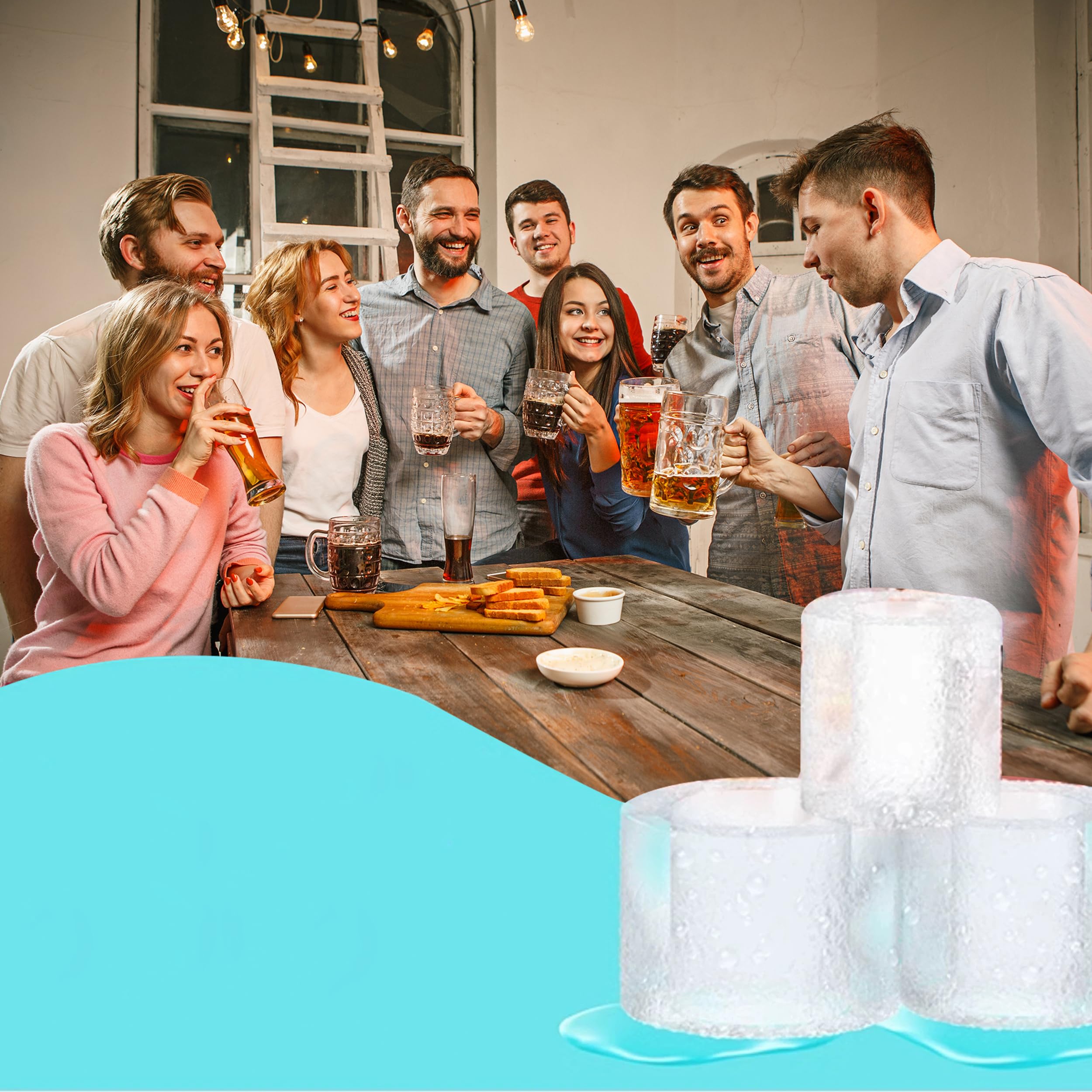 Ice Cube Tray for Stanley Cup, Large Stanley Ice Molds with Lid for Freezer, Ice Drink, Juice, Whiskey, Cocktail, Drinks, Coffee, Easy Fill and Release Ice Maker, big, Matcha Green