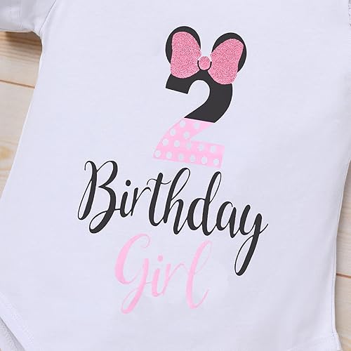 Miniatura 2 de Conjunto de 1er 2 3 cumpleaños para niña, con lunares, falda tutú, orejas de ratón, diadema para sesión de fotos de pastel