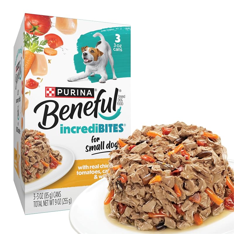 Ração Úmida para Cães Pequenos Beneful IncrediBites com Frango e Molho, 24 Latas de 85 g