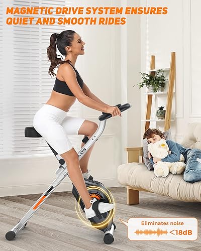 Miniatura 10 de YOSUDA Bicicleta de ejercicio, bicicleta estática plegable para personas mayores, X-Bike magnética para entrenamiento de gimnasio en casa