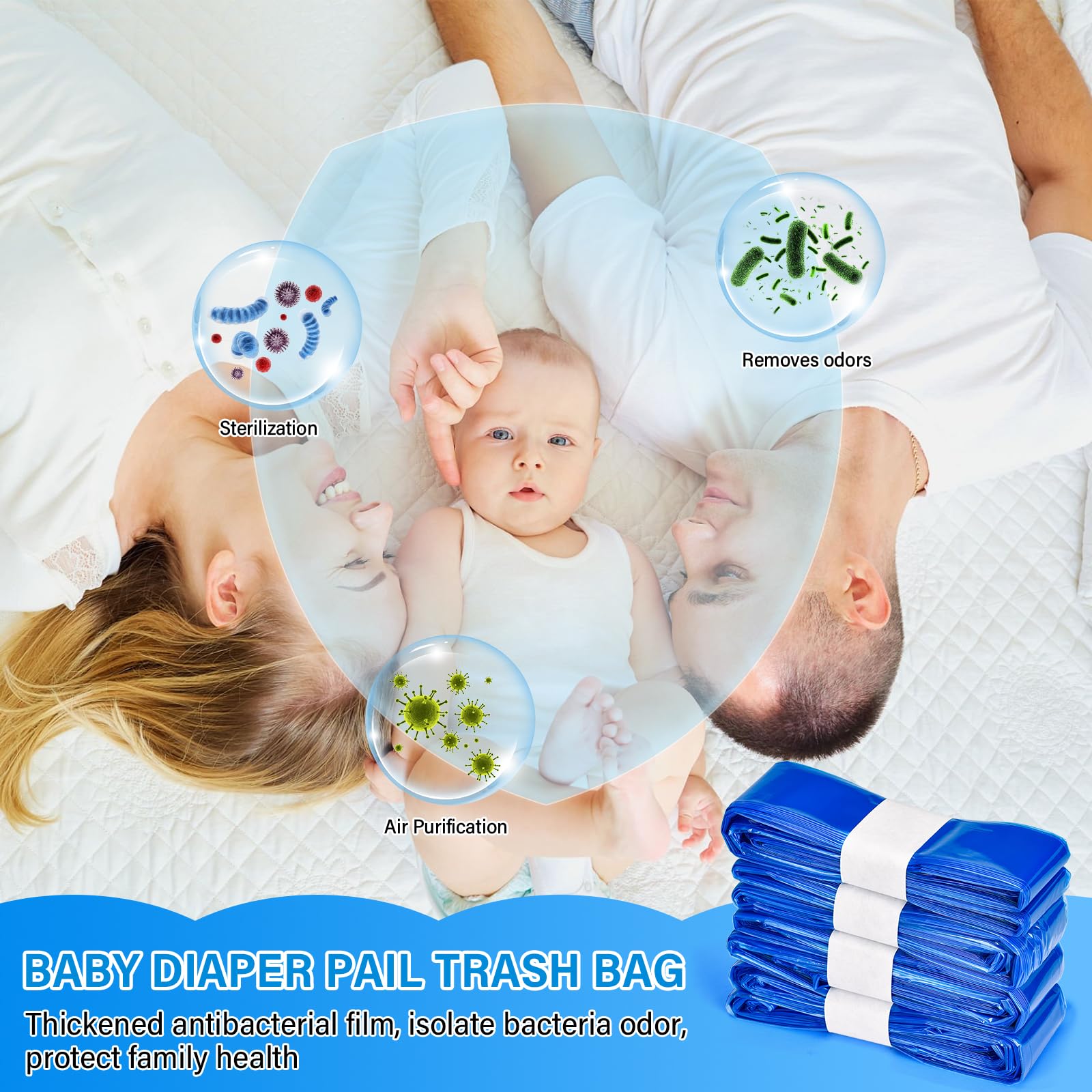 9 Pezzi Ricarica Mangiapannolini, Sacchetti Mangiapannolini Compatibile con AngelCare & Litter Locker & Tommee Tippee