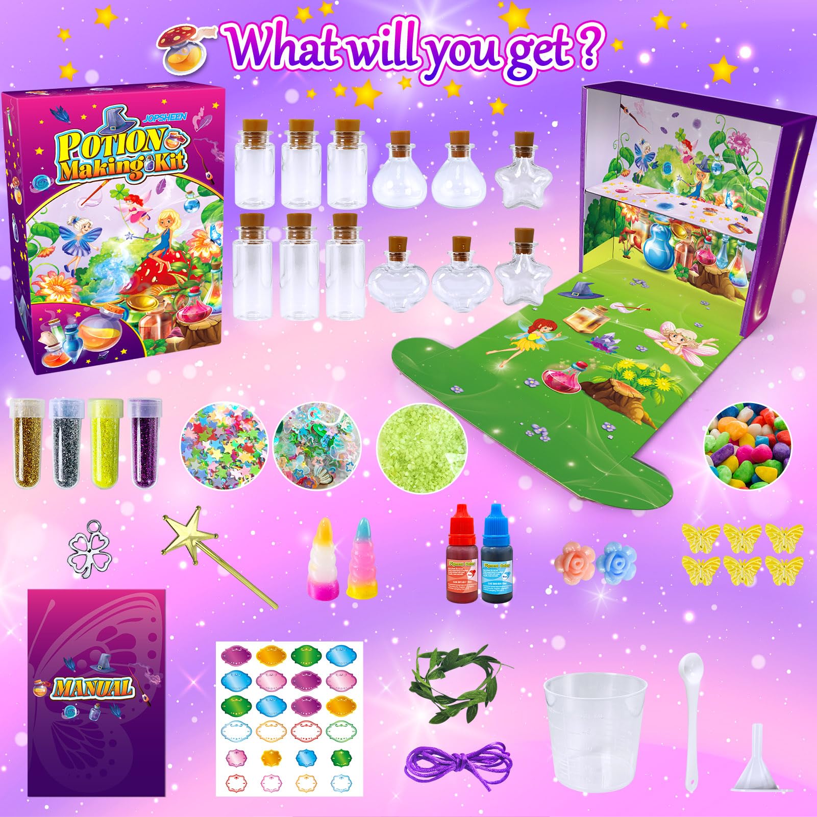 JOPSHEEN Potion Making Kit for Kids, DIY 12 Potions, Crafts Toys Christmas Birthday Gifts for Girls Boys