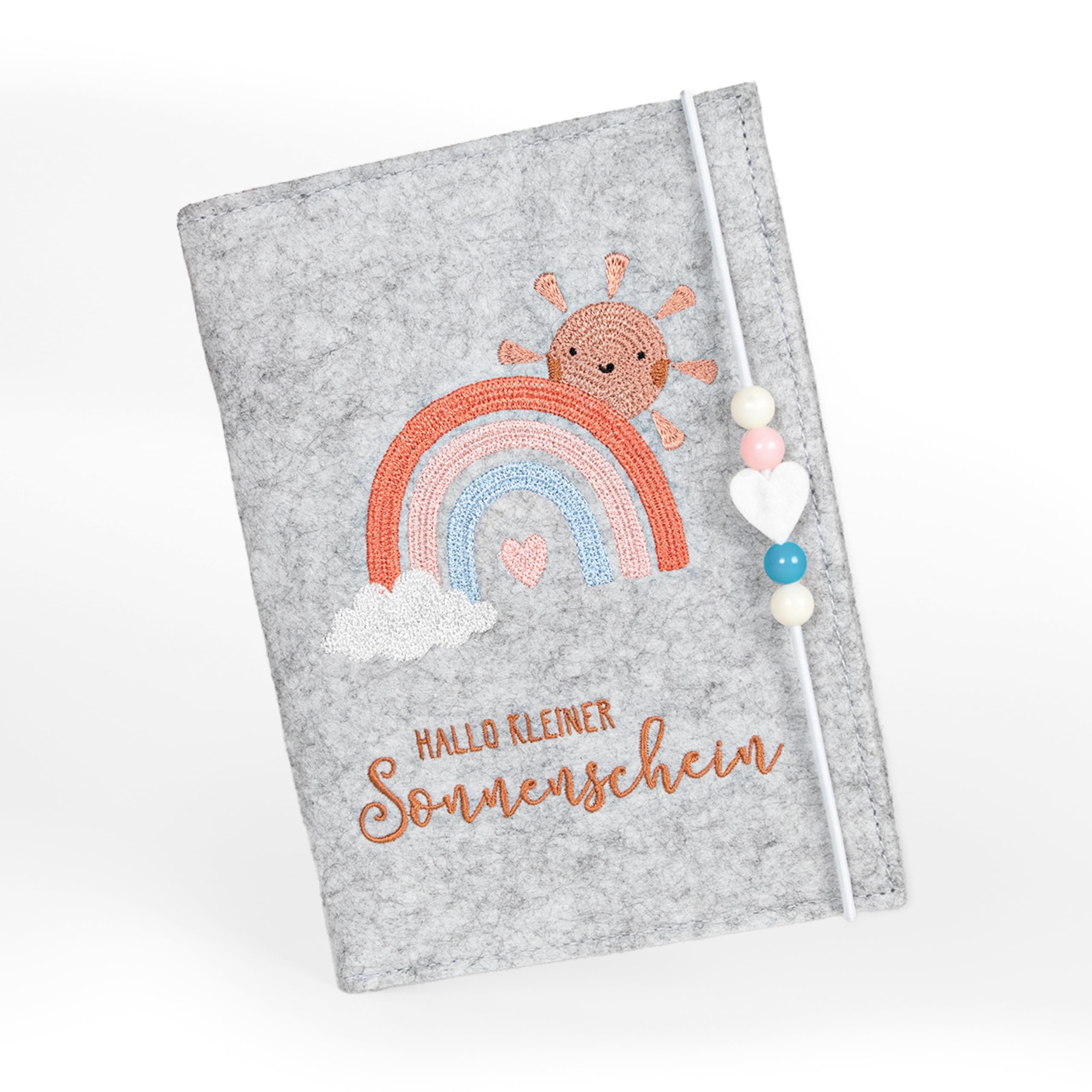 MYLILY | Mutterpass Hülle Deutschland & Österreich | Mutterkindpasshülle aus Filz in Hellgrau | Geschenk für schwangere Freundin | Hülle Mutterpass für werdende Mamas