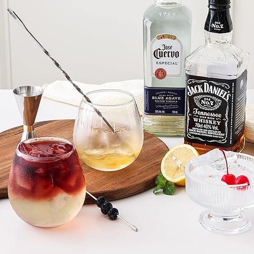 Miniatura 5 de Juego de 4 copas de vino sin tallo, copas de vino rojo y blanco de 15 onzas para uso diario, boda, cumpleaños, regalo de inauguración de la casa,