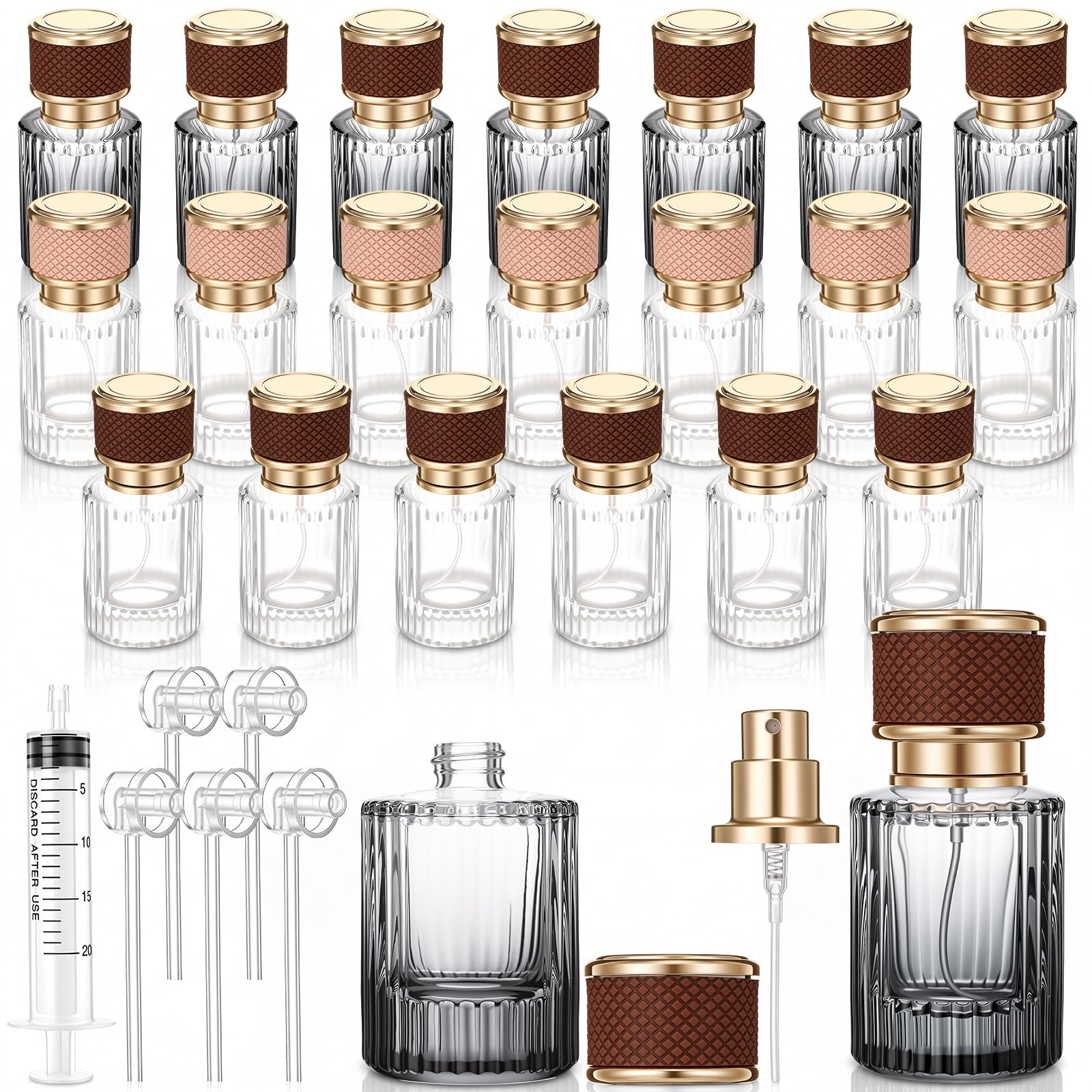 Suclain Paquete de 20 botellas de perfume vacías de vidrio de 30 ml