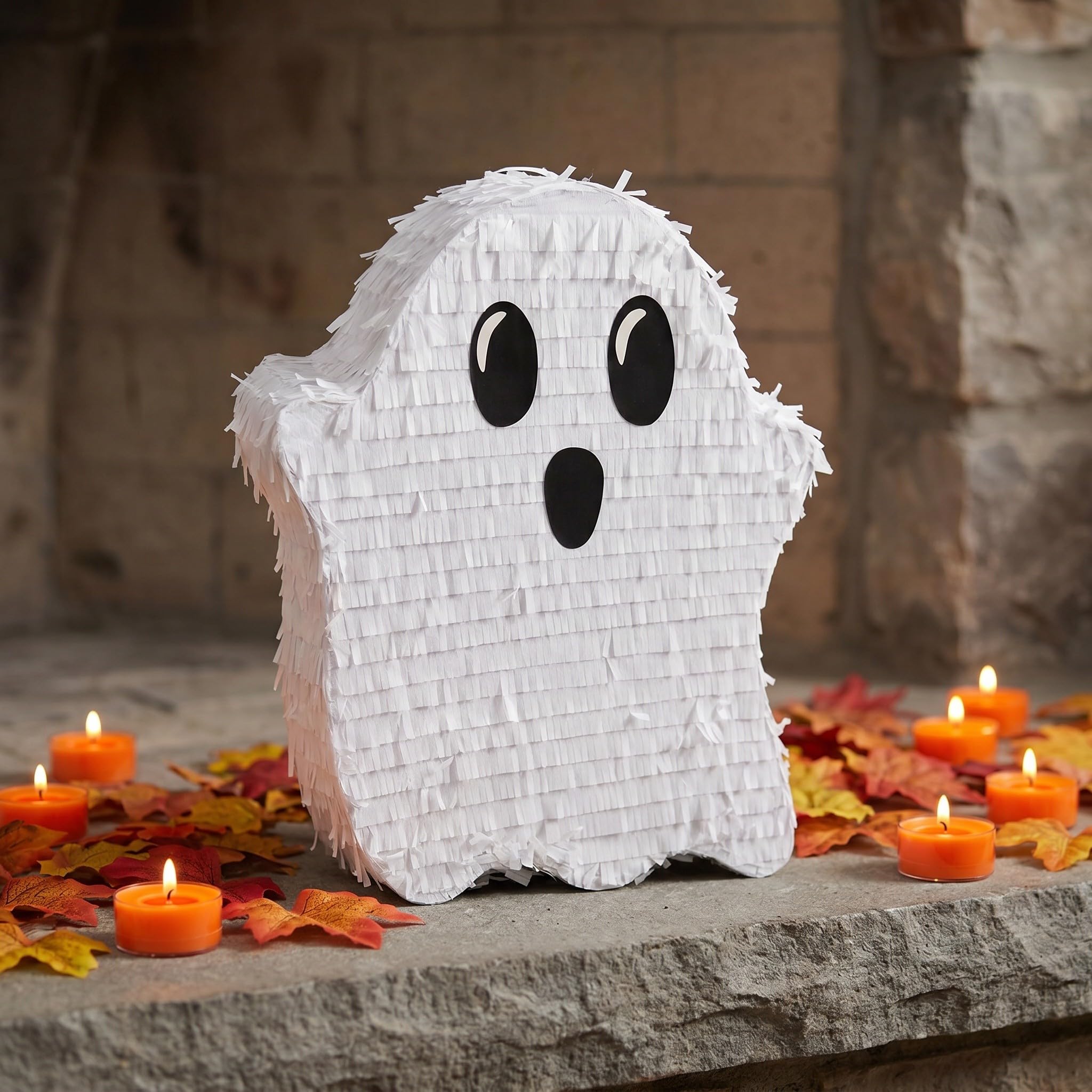 FOMIYES 1 Set de Piñata Fantasma de Halloween Rellena - Divertido Juego de Fiesta Piñata Decoración Colgante - Artículos para Fiesta de Halloween - Rompe con Palo y Venda para los Ojos