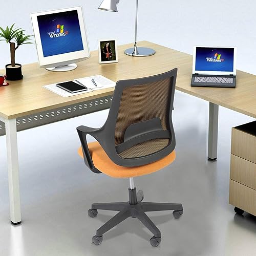 Miniatura 7 de KARMAS PRODUCT Silla de escritorio de oficina con respaldo medio ajustable en altura con respaldo abrazable, silla ergonómica giratoria con asiento