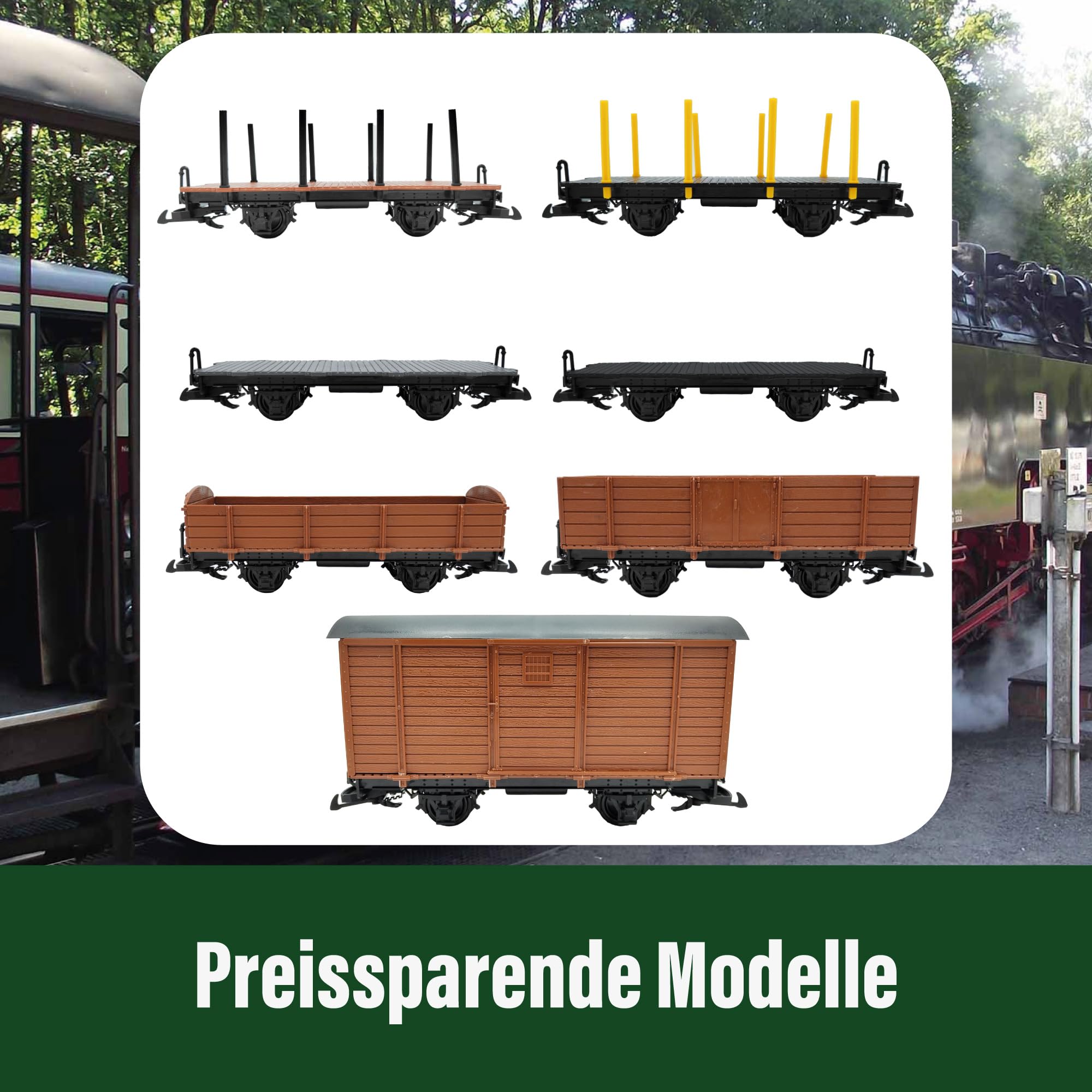 Gedeckter Güterwagen grau - Selbstbauwagen/Bausatzwagen - Gartenbahn Spur G