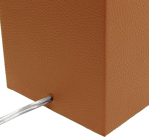 Miniatura 6 de Elegant Designs LT1025-TAN-LB Moderna lámpara de mesa envuelta en cuero para sala de estar, pasillo, entrada, dormitorio, oficina, bronceado, con