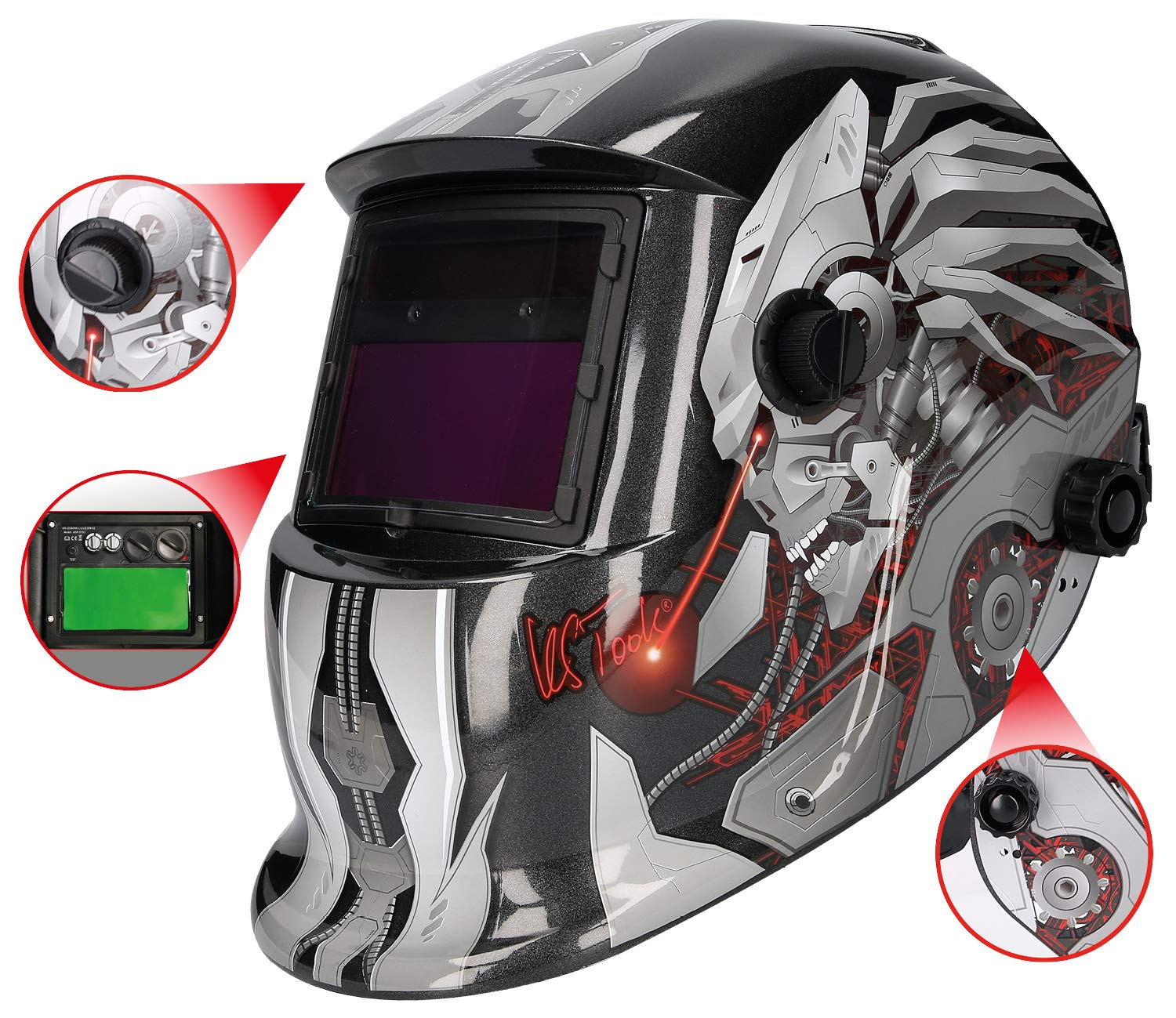 KS Tools 310.0195 Schweißer-Schutzhelm, Steel-Design
