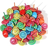 Aoriher 12 Pack Colorful Wooden Spinning Tops for Kids - Educational Gyroscopes, Safe Natural Wood Toys for Kindergarten Games & Birthday Gifts