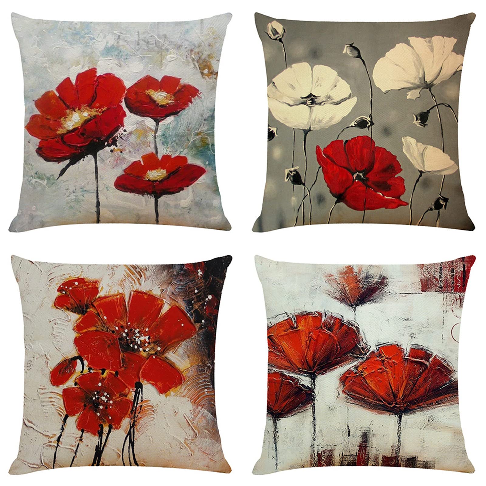 70 x 70 cm poszewki na poduszki nowoczesny krochan, 28 x 28 cm, zestaw 4 dekoracyjnych kwadratowych lnianych poszewek na poduszkę z niewidocznym zamkiem błyskawicznym, poduszki na zewnątrz do salonu / sofy/łóżka/pokoju