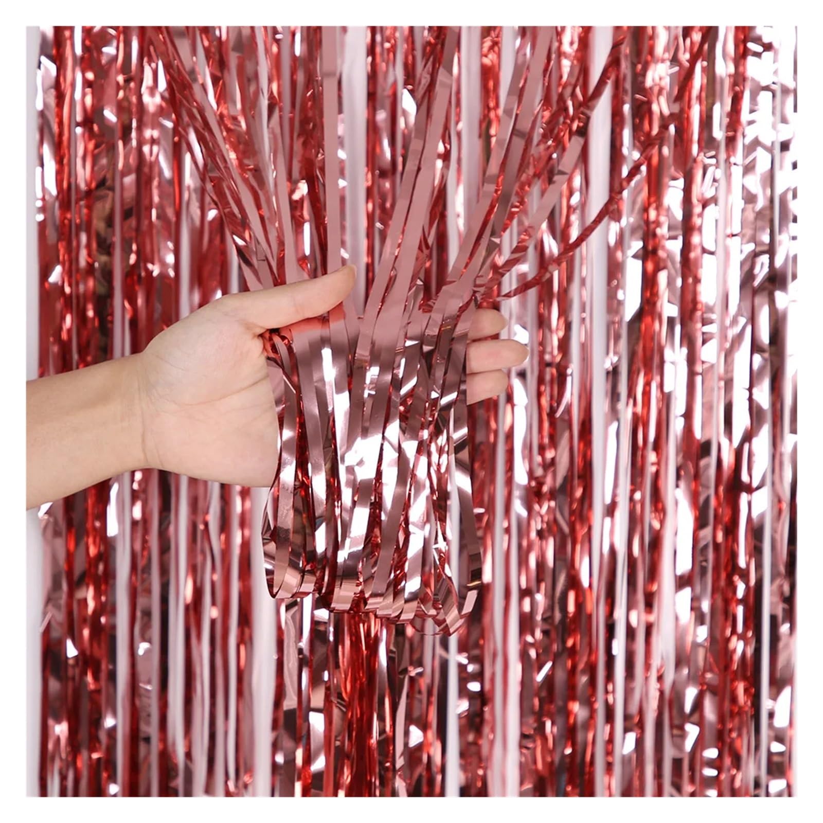 EnxJire Fringe Backdrop Curtain Tinsel Foil Fringe Curtains Photo Backdrop Streamers Curtain for Background(Color 16,1Pack-1X2M)