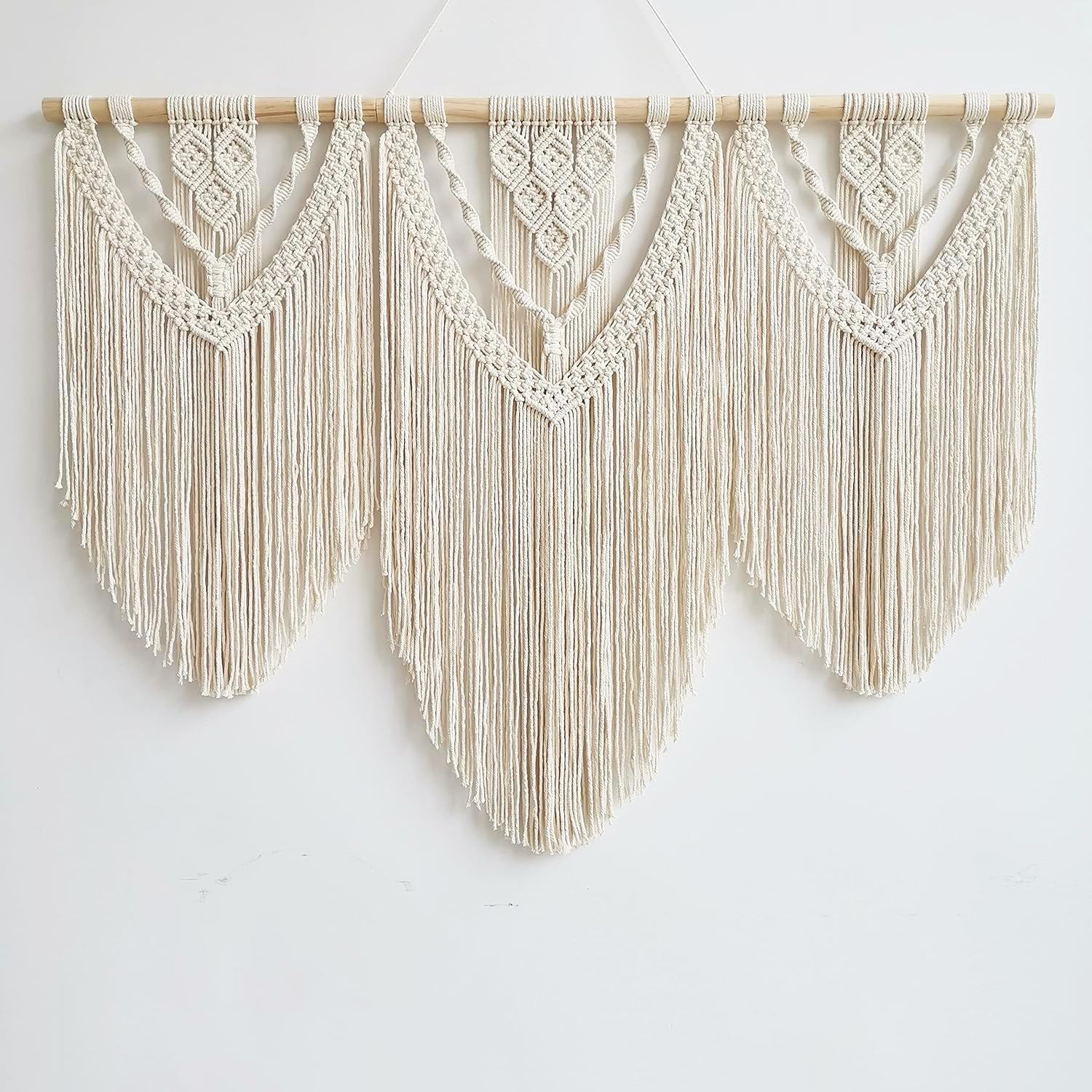 Hibisaws Macrame da parete in macramè, decorazione bohémien, decorazione per la casa, camera da letto, 110cmx 82 cm,arazzo da parete(set C)