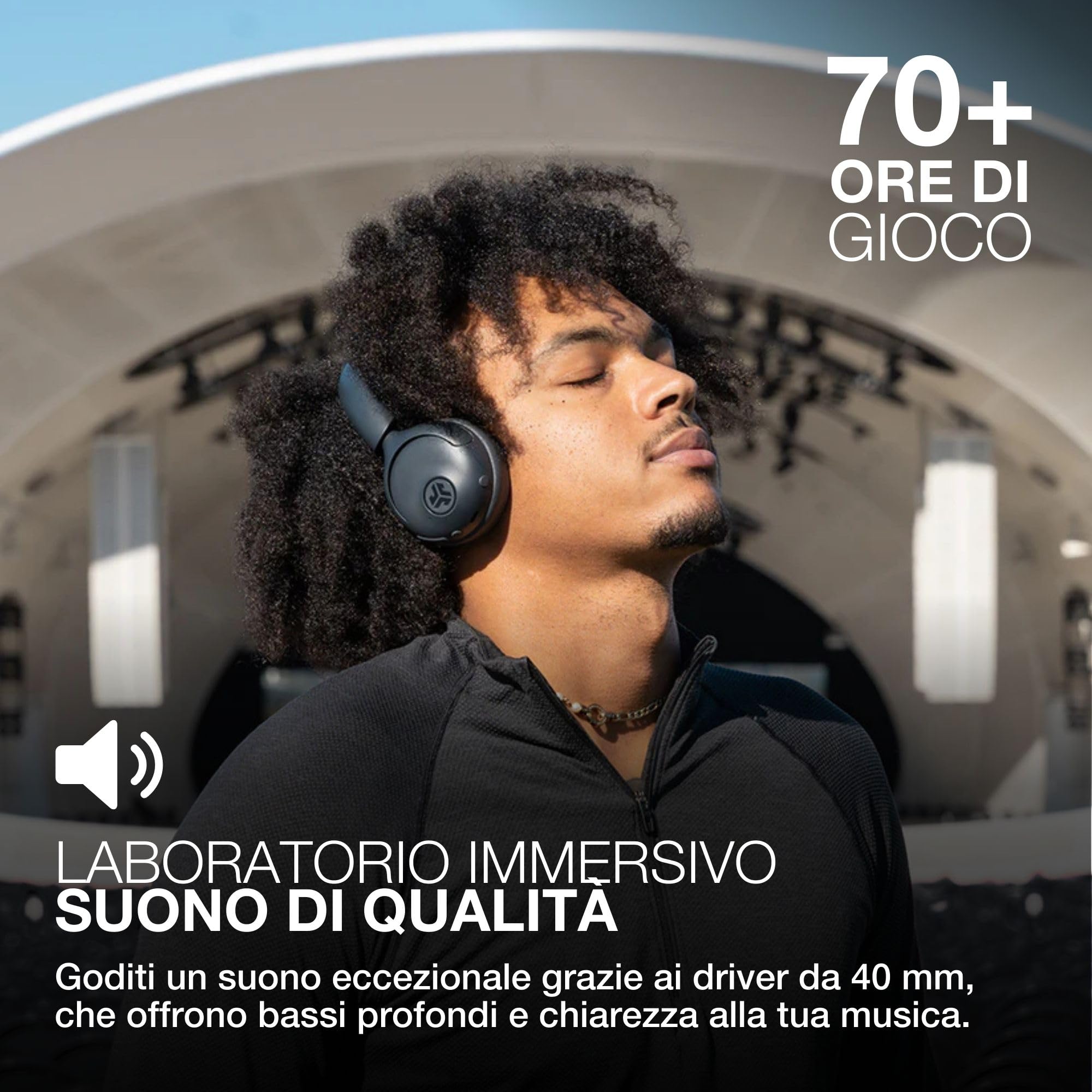 JLab Go Lux ANC Cuffie Wireless On Ear Cancellazione Rumore, Malva | Cancellazione Attiva del Rumore, 70+ Ore, Microfono Integrato, Connessione Multipla Bluetooth e Audio Spaziale