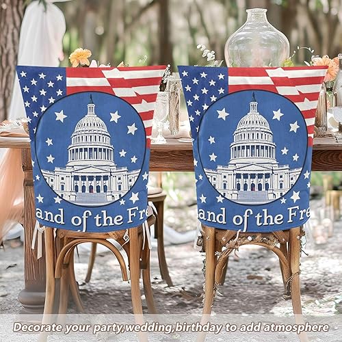 Miniatura 6 de 4th of July Independence Day White House Land of Free Decorative Chair Cover for Office Chair for Classroom Stools Soft Chair Slip Cover covertores