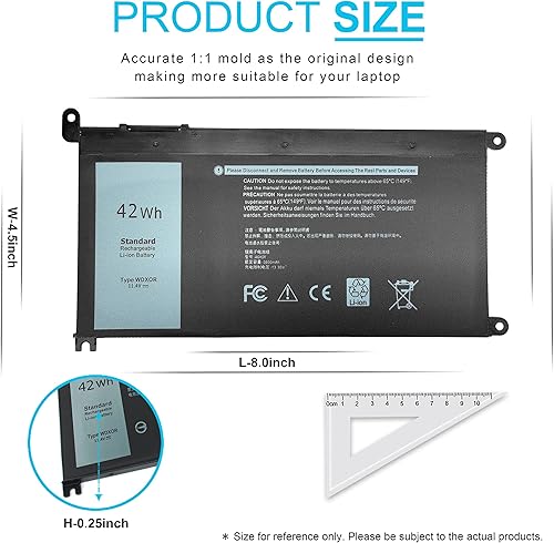 Miniatura 3 de WDX0R - Batería de repuesto para laptop Dell Inspiron 13 15 5000 7000 Series 5570 7579 7378 5567 7573 5565 5379 5378 Latitude 3490 3590 3340 3400