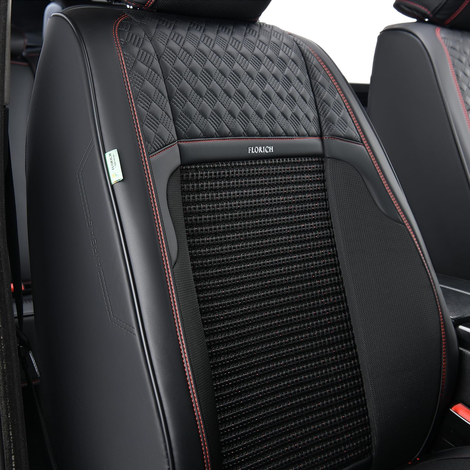 FLORICH Juegos de Funda de Asiento universales 5 plazas, Protector de cojín de Asiento para automóviles de Cuero Artificial Impermeable y Transpirable, Adecuado para la mayoría de los vehículos