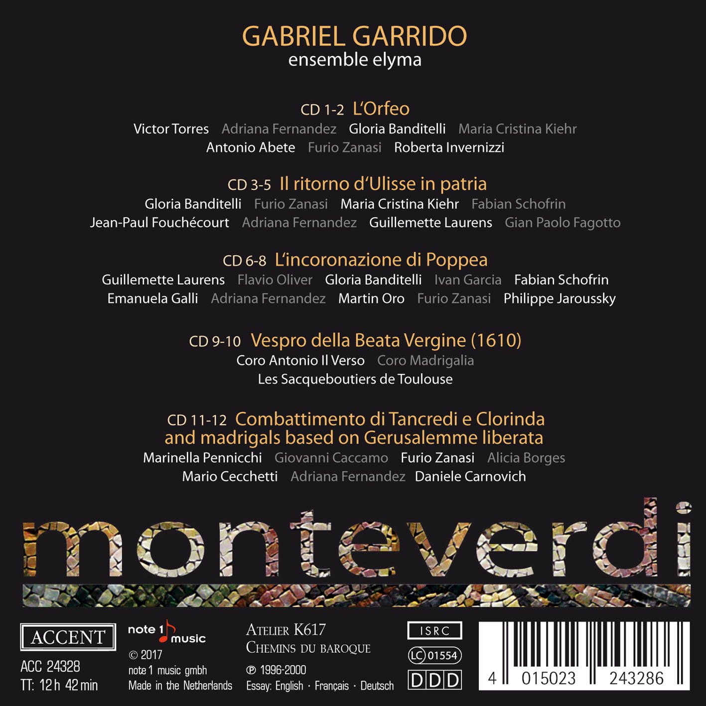 L'Orfeo/Ulisse/Poppea/Marienvesper