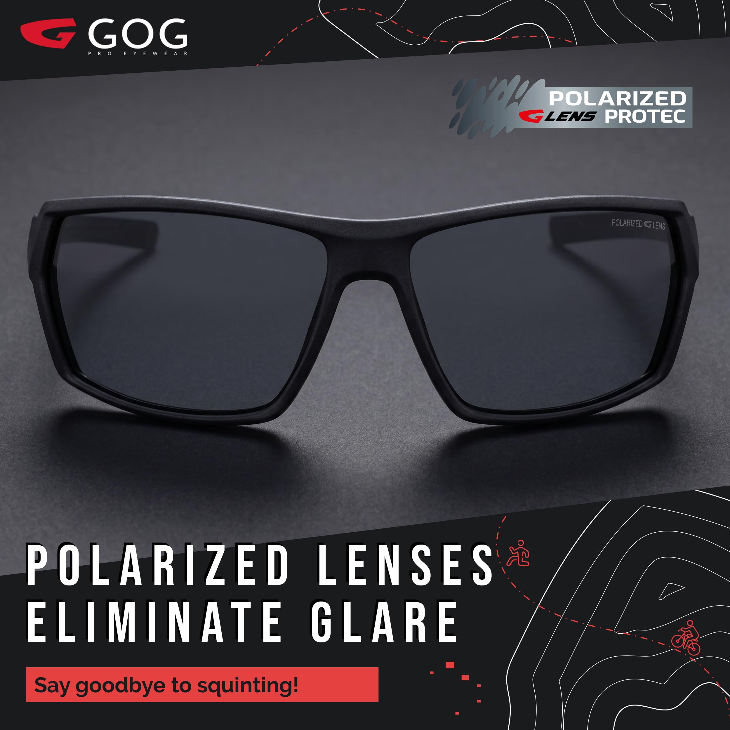 GOG Mistral P Brille, Schwarz/Blau/Polychr/Blau/Weiß, Einheitsgröße für Erwachsene, Schwarz/Blau/Polychr/Blau/Weiß/Blau, One size