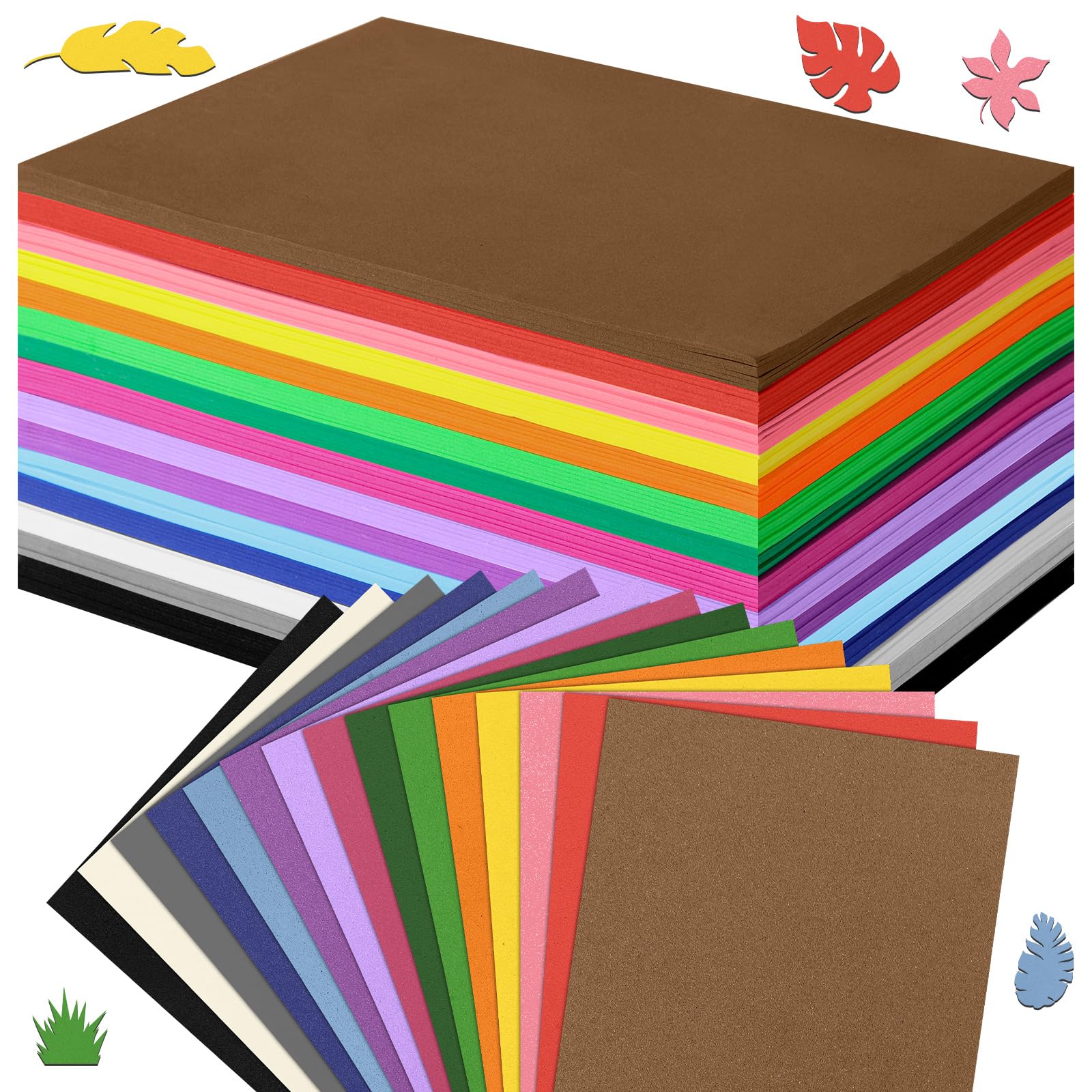 TaoBary Colorful EVA A3 Foam Sheets Crafts 16.5 x 11.7 Inch Rainbow Foam Sheet 2 mm Thick 15 Assorted Colors for Crafts Projects Classrooms Art Cards Scrapbooking DIY Handicraft(60 Sheets)