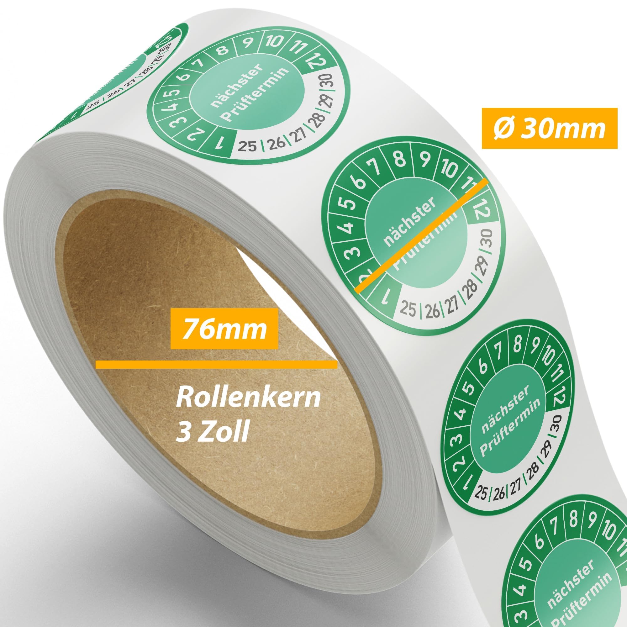 Nächster Prüftermin Prüfplaketten Wartungsplaketten 30mm (5000, grün)
