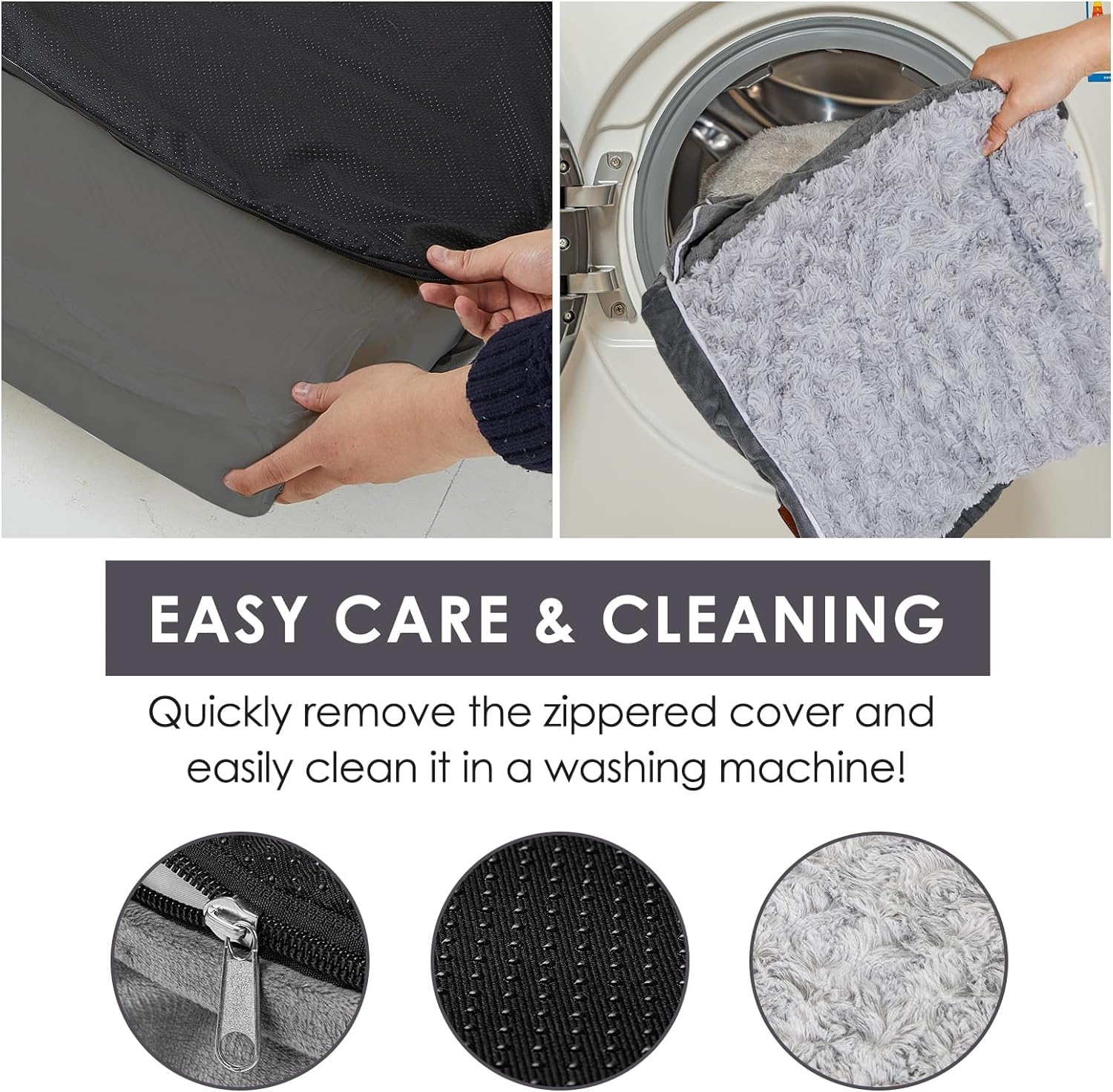 Cama ortopédica para perros grandes, camas impermeables para perros con funda extraíble lavable, acogedora cama de felpa para perros, cama para mascotas en forma de L con forro impermeable y parte